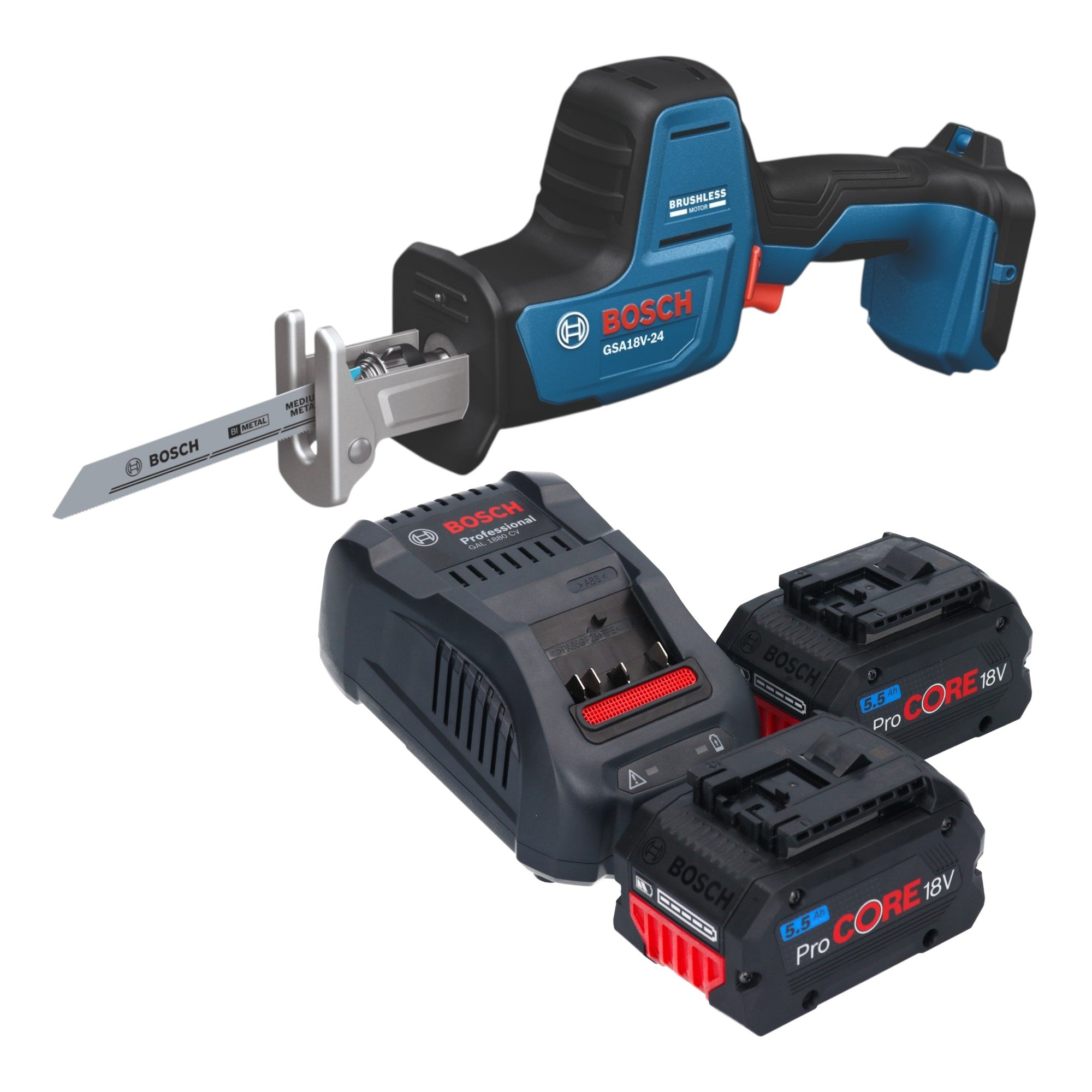 Bosch GSA 18V 24 Professional Akku Saebelsaege 18 V 230 mm Brushless 2x ProCORE Akku 5 5 Ah Ladegeraet 0 - toolbrothers