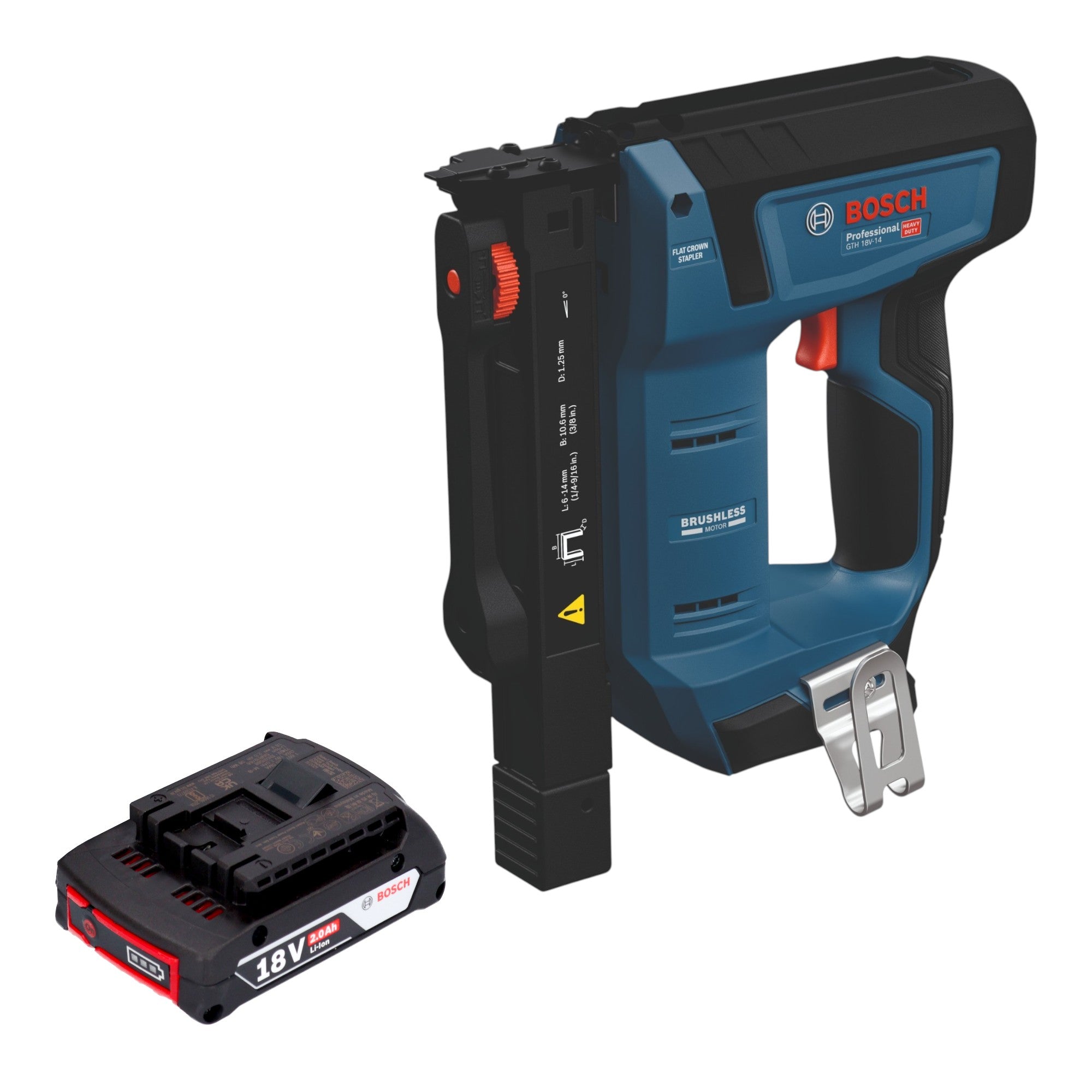 Bosch GTH 18V 14 Akku Holzklammerer 18 V 10 6 x 6 14 mm Brushless 1x Akku 2 0 Ah ohne Ladegeraet 0 - toolbrothers
