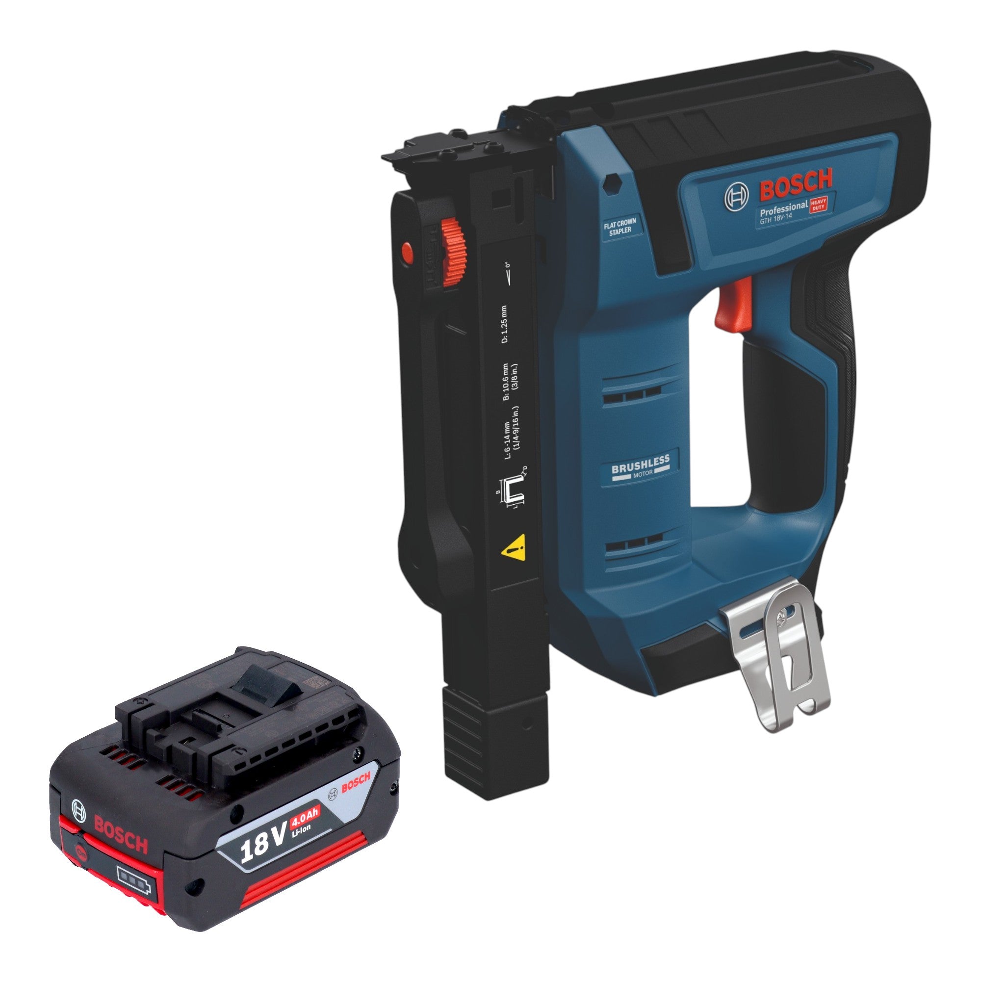 Bosch GTH 18V 14 Akku Holzklammerer 18 V 10 6 x 6 14 mm Brushless 1x Akku 4 0 Ah ohne Ladegeraet 0 - toolbrothers