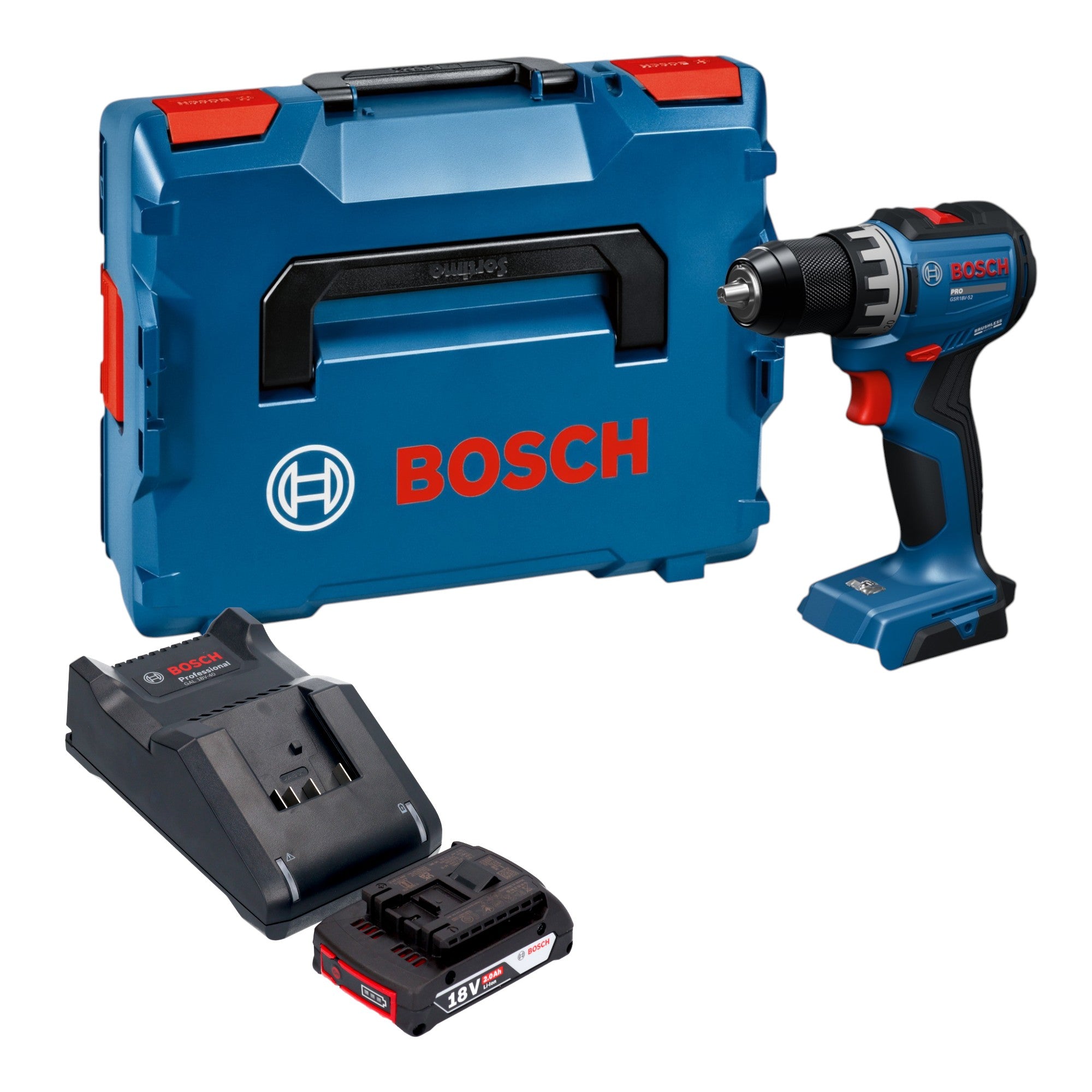 Bosch GSR 18V 52 Professional Akku Bohrschrauber 18 V 70 Nm Brushless 1x Akku 2 0 Ah Ladegeraet L Boxx 0 - toolbrothers
