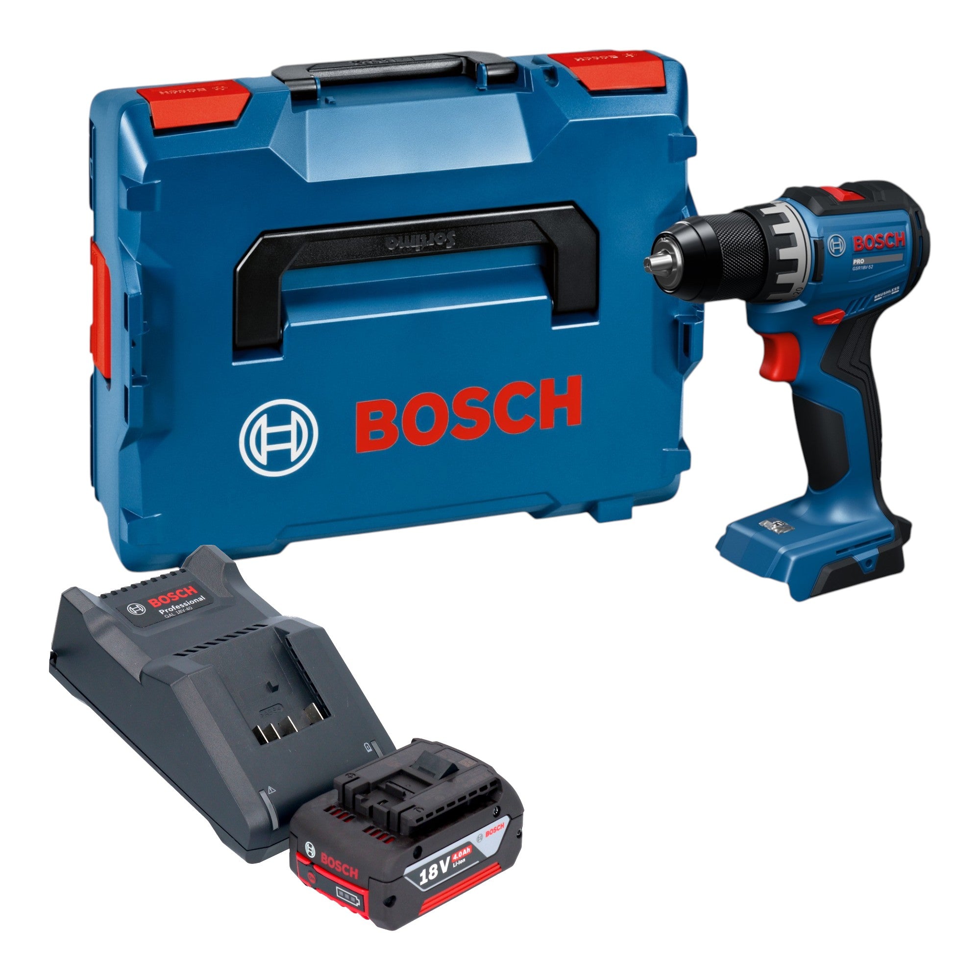 Bosch GSR 18V 52 Professional Akku Bohrschrauber 18 V 70 Nm Brushless 1x Akku 4 0 Ah Ladegeraet L Boxx 0 - toolbrothers