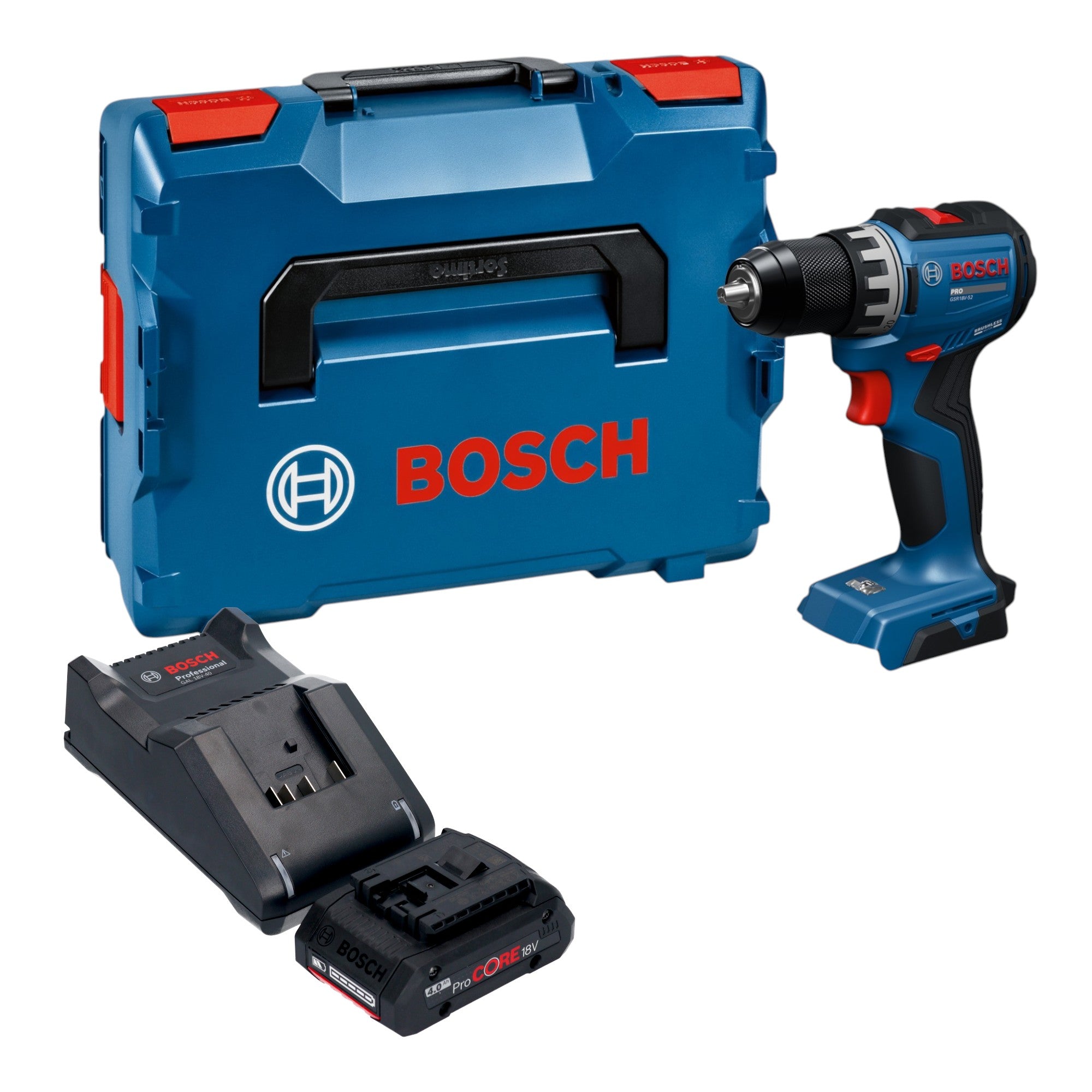 Bosch GSR 18V 52 Professional Akku Bohrschrauber 18 V 70 Nm Brushless 1x ProCORE Akku 4 0 Ah Ladegeraet L Boxx 0 - toolbrothers
