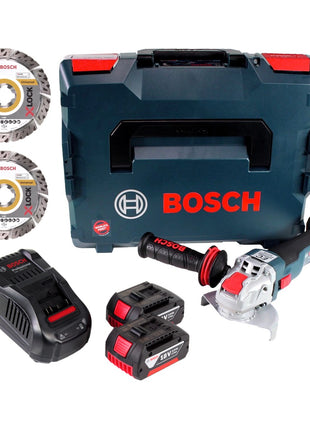 Bosch GWX 18V-10 C Akku Winkelschleifer 18V 125mm brushless X-LOCK + 2x Akku 3,0Ah + Ladegerät + 2x Diamant Trennscheiben X-LOCK 125x22,23mm + L-BOXX - Toolbrothers