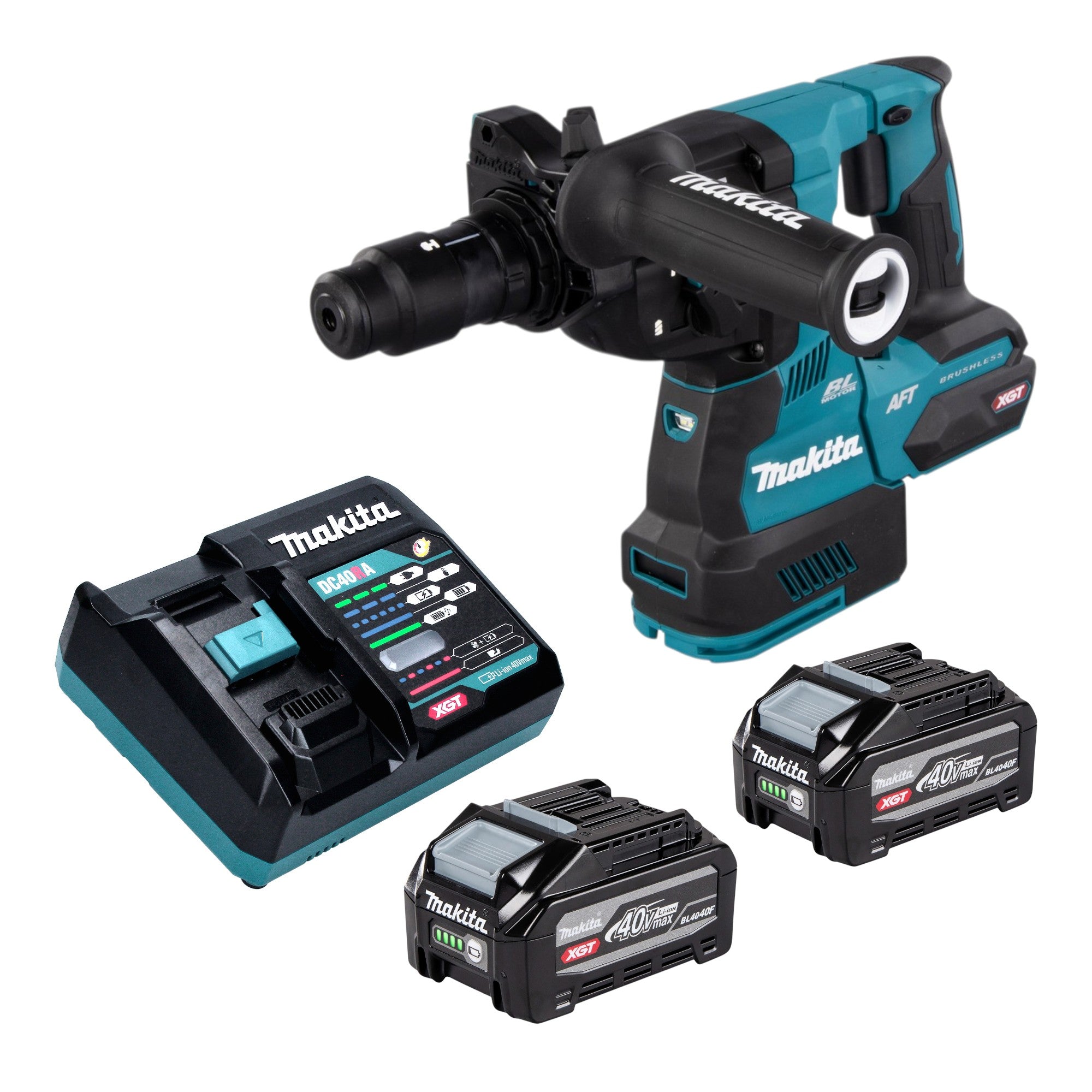 Makita HR 002 GU201 Akku Bohrhammer 40 V max 2 9 J SDS plus Brushless 2x Akku 4 0 Ah Ladegeraet 0 - toolbrothers