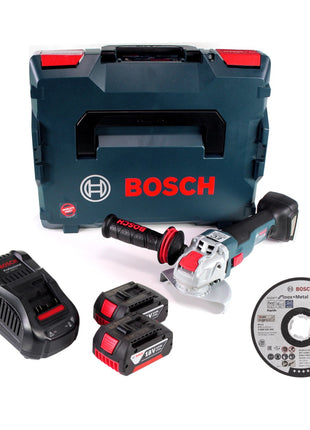 Bosch GWX 18V-10 C Akku Winkelschleifer 18V 125mm brushless X-LOCK + 2x Akku 3,0Ah + Ladegerät + 25x Trennscheiben X-LOCK 125x22,23mm Expert Inox & Metal + L-BOXX - Toolbrothers