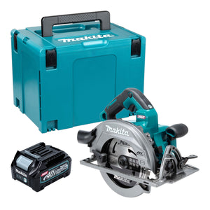 Sierra circular manual a batería Makita HS 003 GD101, 40 V máx., 190 mm, sin escobillas + 1 batería de 2,5 Ah + Makpac - sin cargador