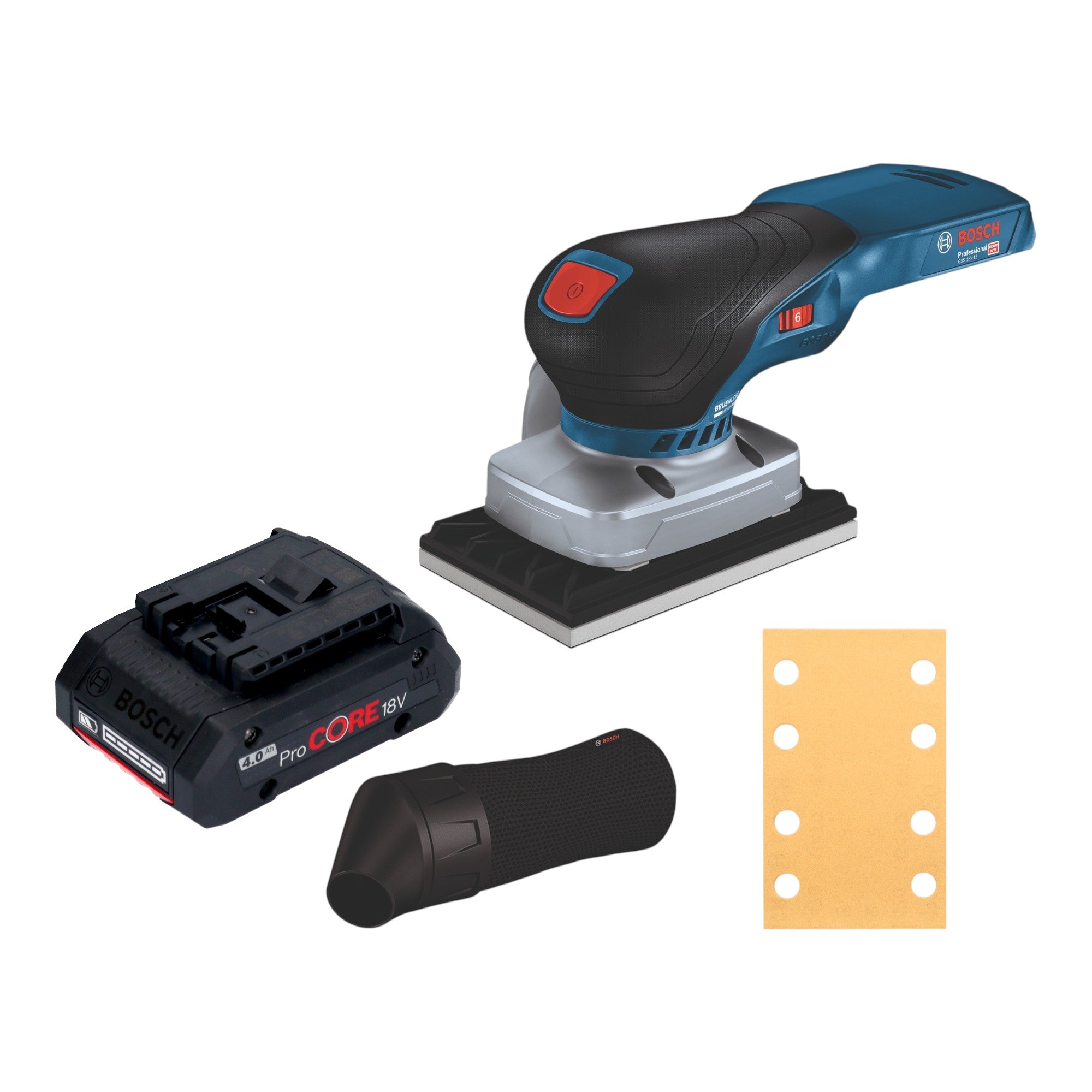 Bosch GSS 18V 13 Professional Akku Schwingschleifer 18 V 100 x 110 mm 1x ProCORE Akku 4 0 Ah ohne Ladegeraet 0 - toolbrothers