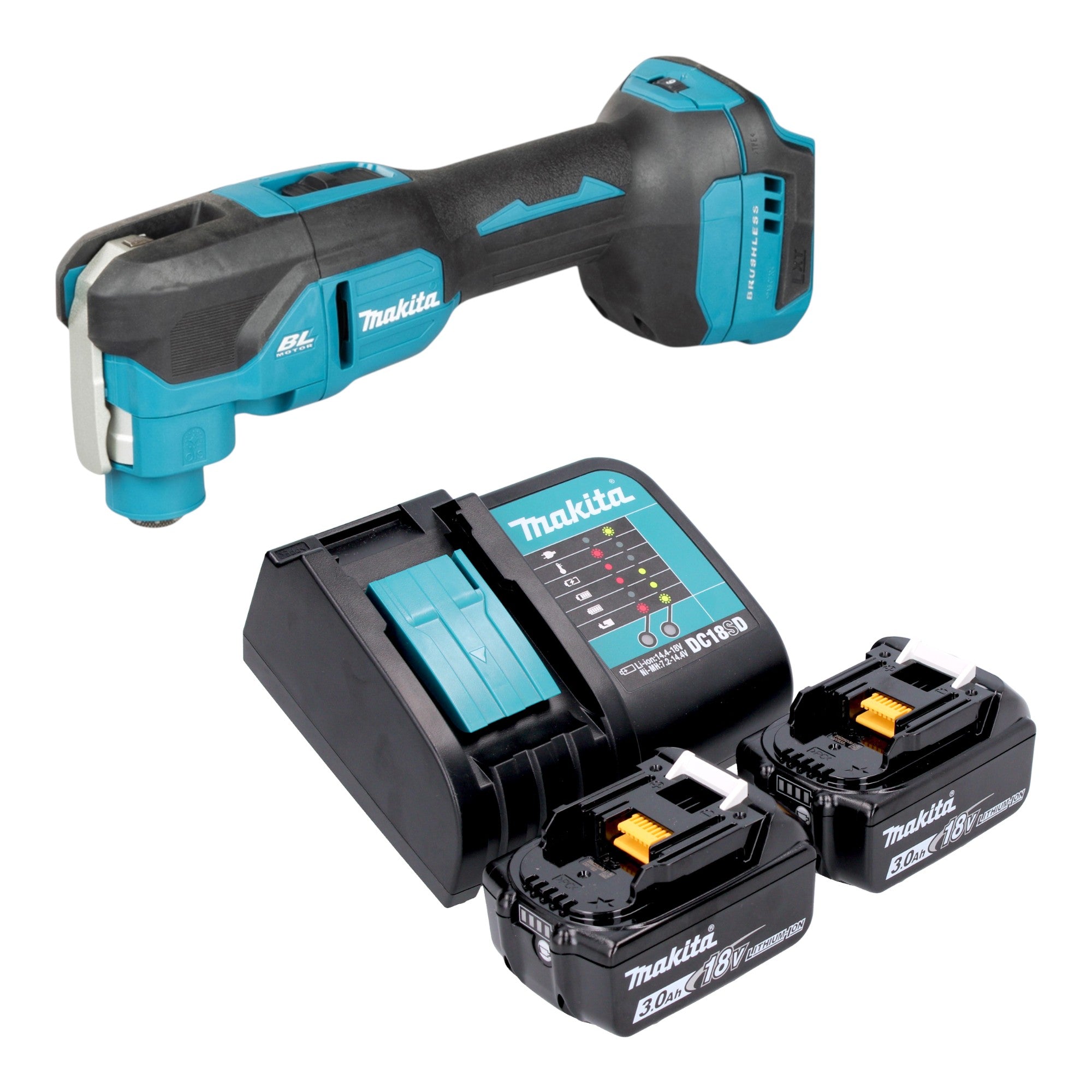 Makita DTM 53 SF Akku Multifunktionswerkzeug 18 V OIS Starlock Brushless 2x Akku 3 0 Ah Ladegeraet 0 - toolbrothers
