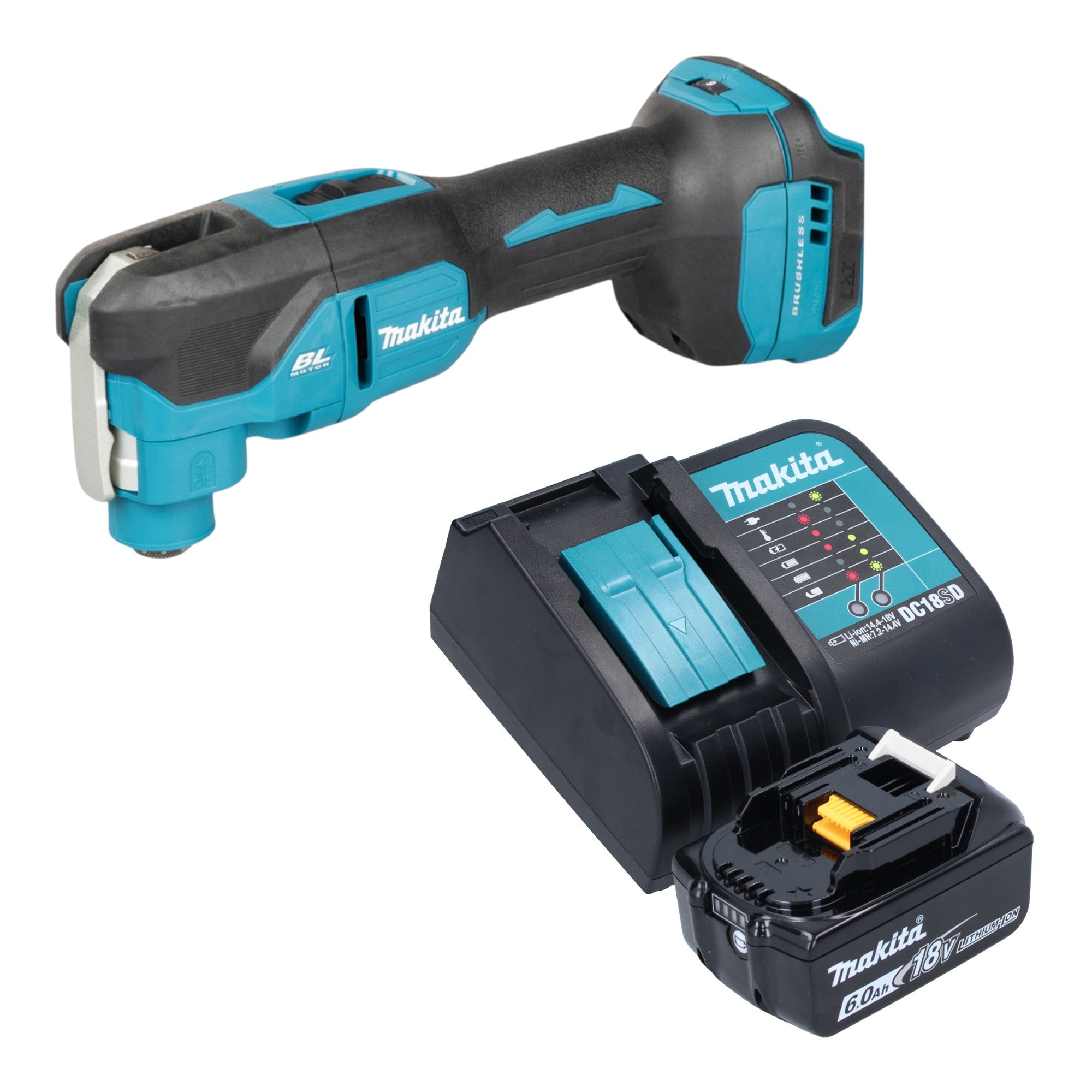 Makita DTM 53 SG1 Akku Multifunktionswerkzeug 18 V OIS Starlock Brushless 1x Akku 6 0 Ah Ladegeraet 0 - toolbrothers