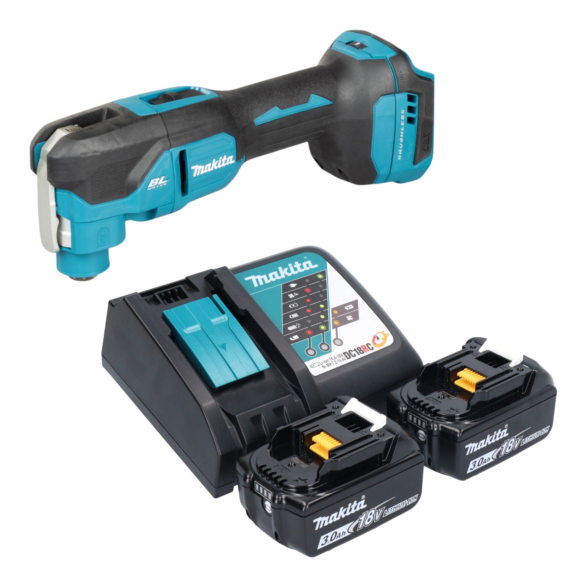 Makita DTM 53 RF Akku Multifunktionswerkzeug 18 V OIS Starlock Brushless 2x Akku 3 0 Ah Ladegeraet 0 - toolbrothers