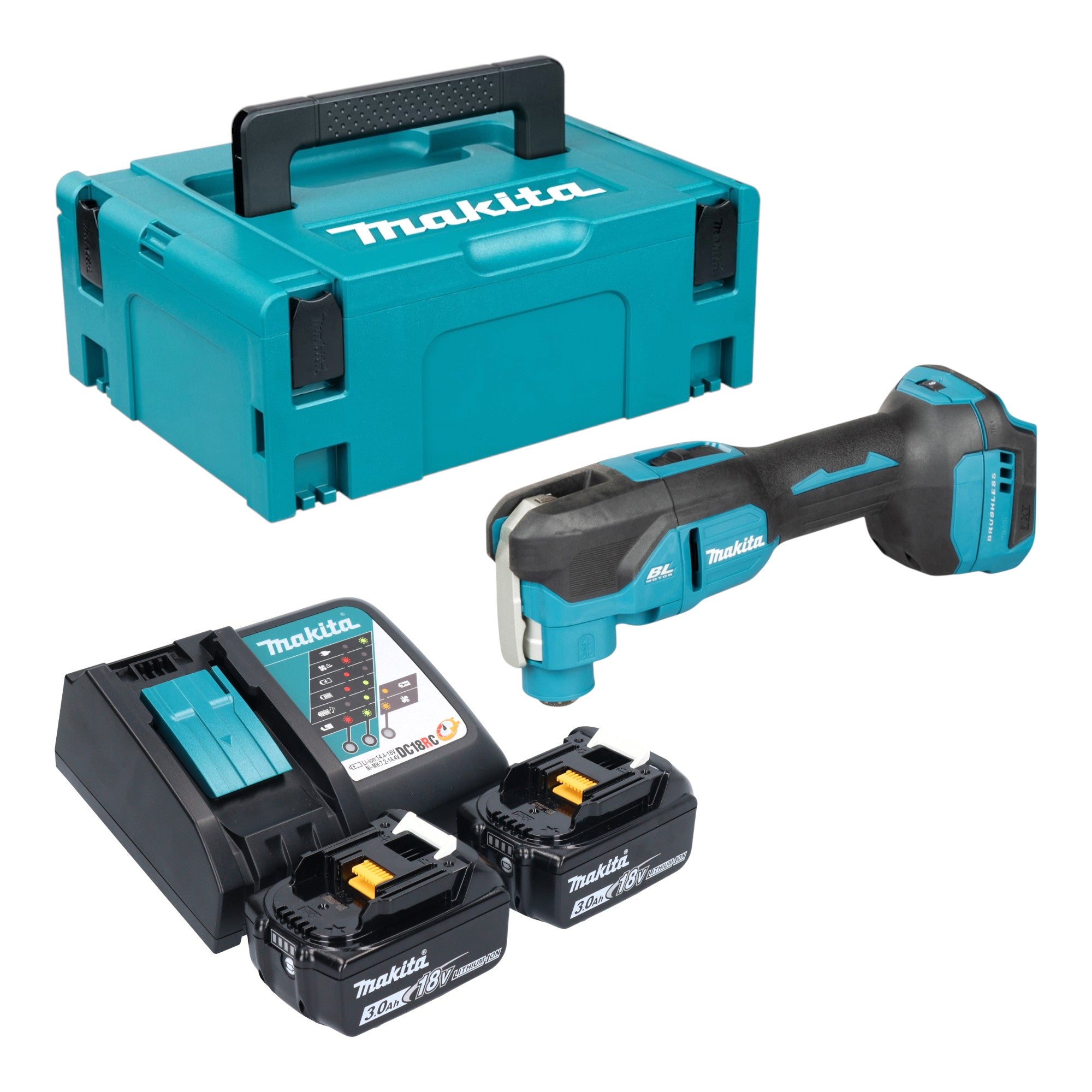 Makita DTM 53 RFJ Akku Multifunktionswerkzeug 18 V OIS Starlock Brushless 2x Akku 3 0 Ah Ladegeraet Makpac 0 - toolbrothers