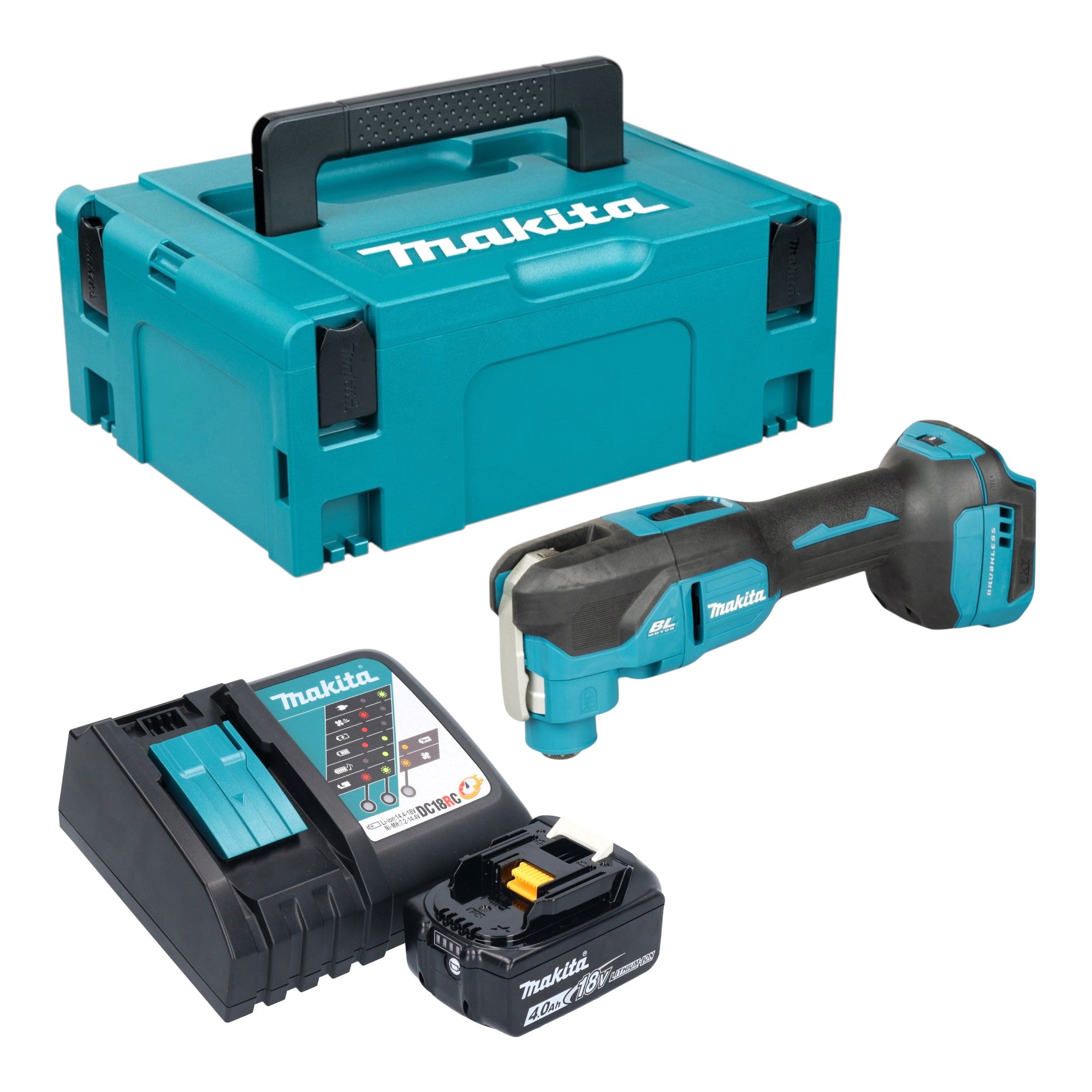 Makita DTM 53 RM1J Akku Multifunktionswerkzeug 18 V OIS Starlock Brushless 1x Akku 4 0 Ah Ladegeraet Makpac 0 - toolbrothers