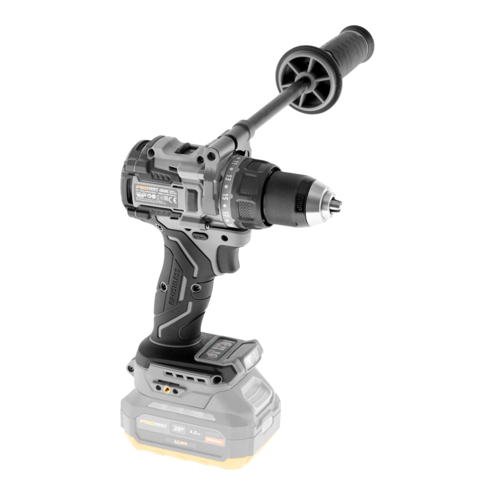 ProCraft Industrial CD20C BB Akku Schlagbohrschrauber 20 V 120 Nm Brushless 1x Akku 2 0 Ah ohne Ladegeraet 4 - toolbrothers