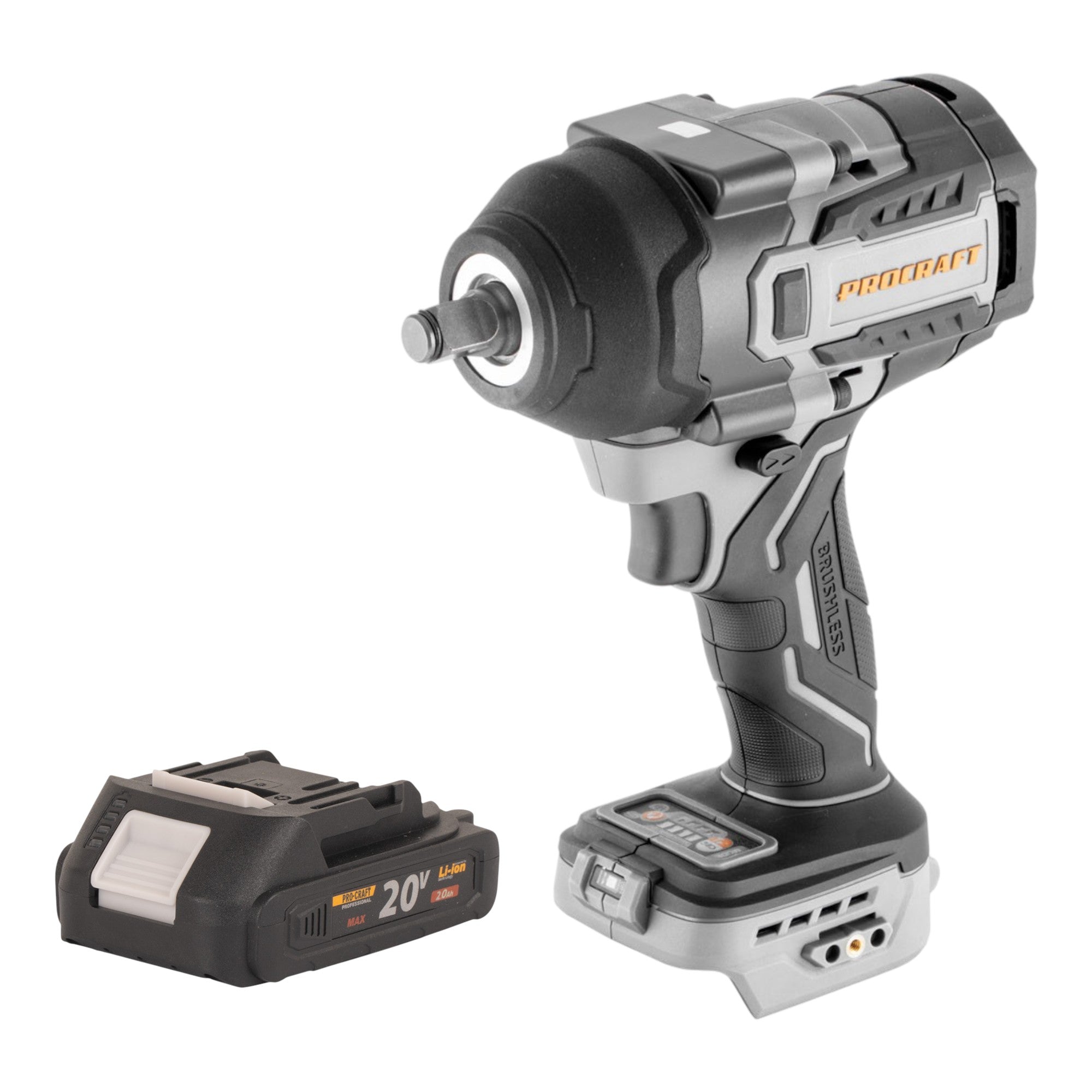 ProCraft Industrial IW850A BB Akku Schlagschrauber 20 V 850 Nm 1 2 Brushless 1x Akku 2 0 Ah ohne Ladegeraet 0 - toolbrothers