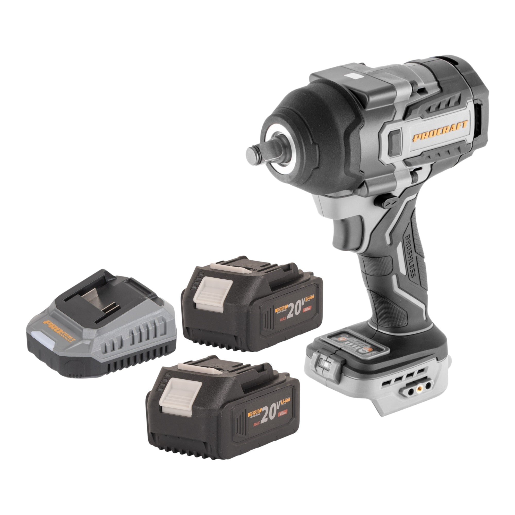 ProCraft Industrial IW850A BB Akku Schlagschrauber 20 V 850 Nm 1 2 Brushless 2x Akku 4 0 Ah Ladegeraet 0 - toolbrothers