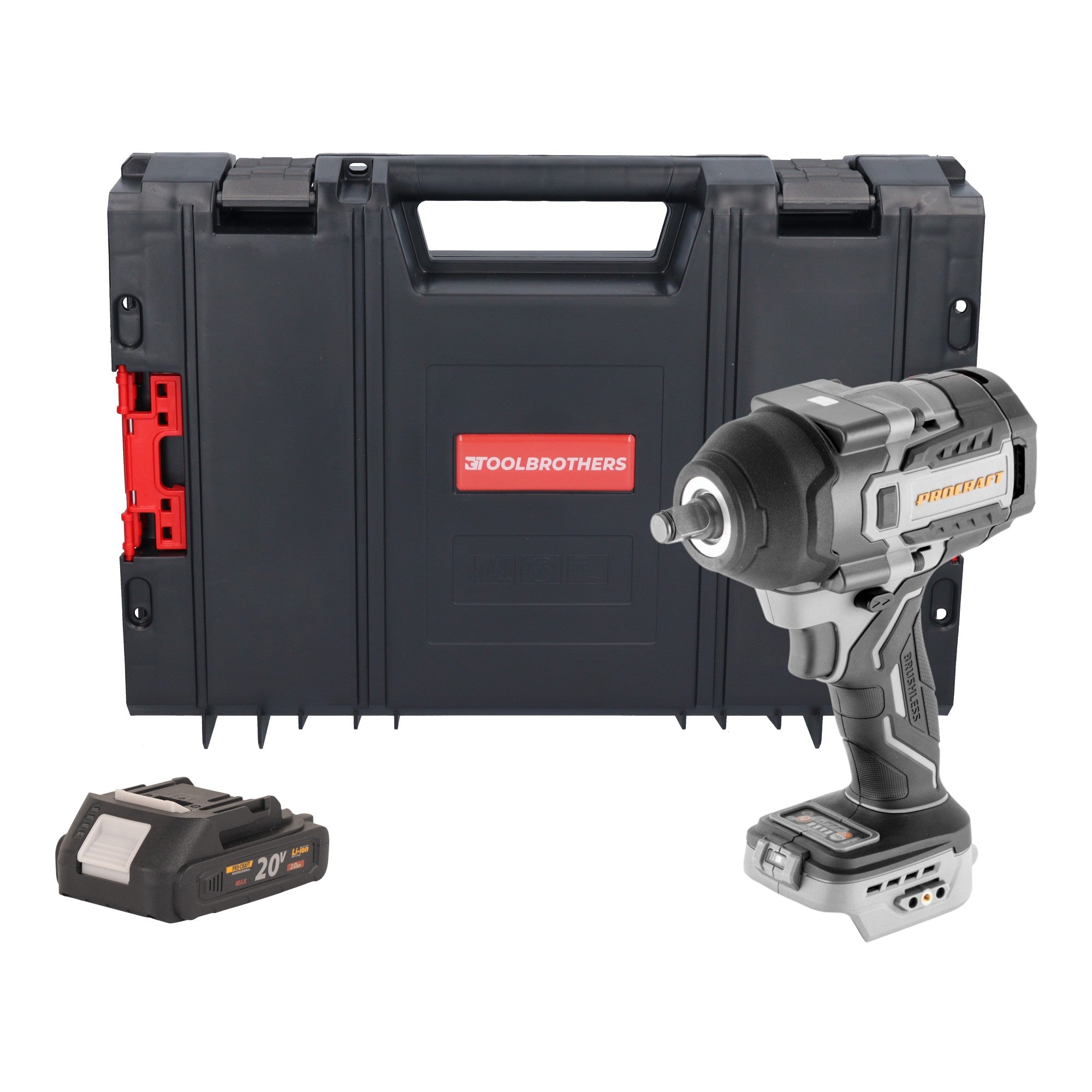 ProCraft Industrial IW850A BB Akku Schlagschrauber 20 V 850 Nm 1 2 Brushless 1x Akku 2 0 Ah RHINO Toolcase ohne Ladegeraet 0 - toolbrothers