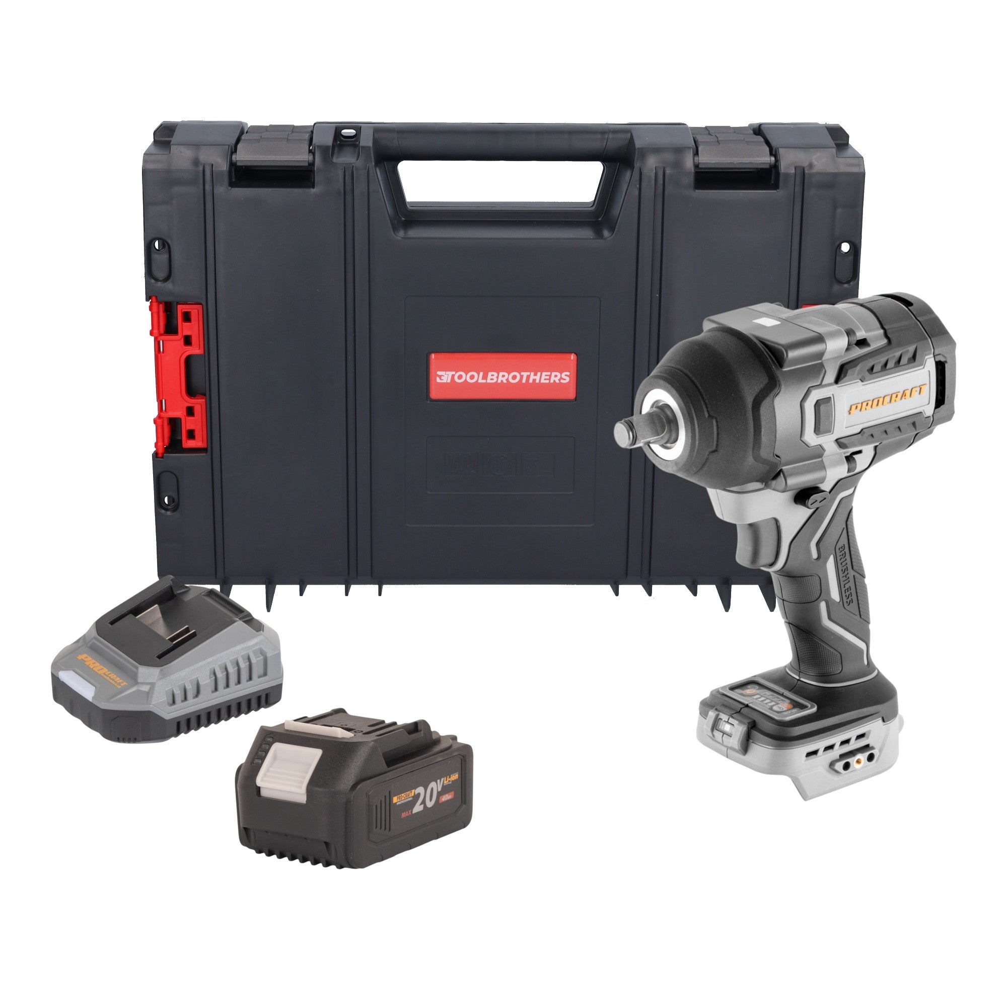 ProCraft Industrial IW850A BB Akku Schlagschrauber 20 V 850 Nm 1 2 Brushless 1x Akku 4 0 Ah Ladegeraet RHINO Toolcase 0 - toolbrothers