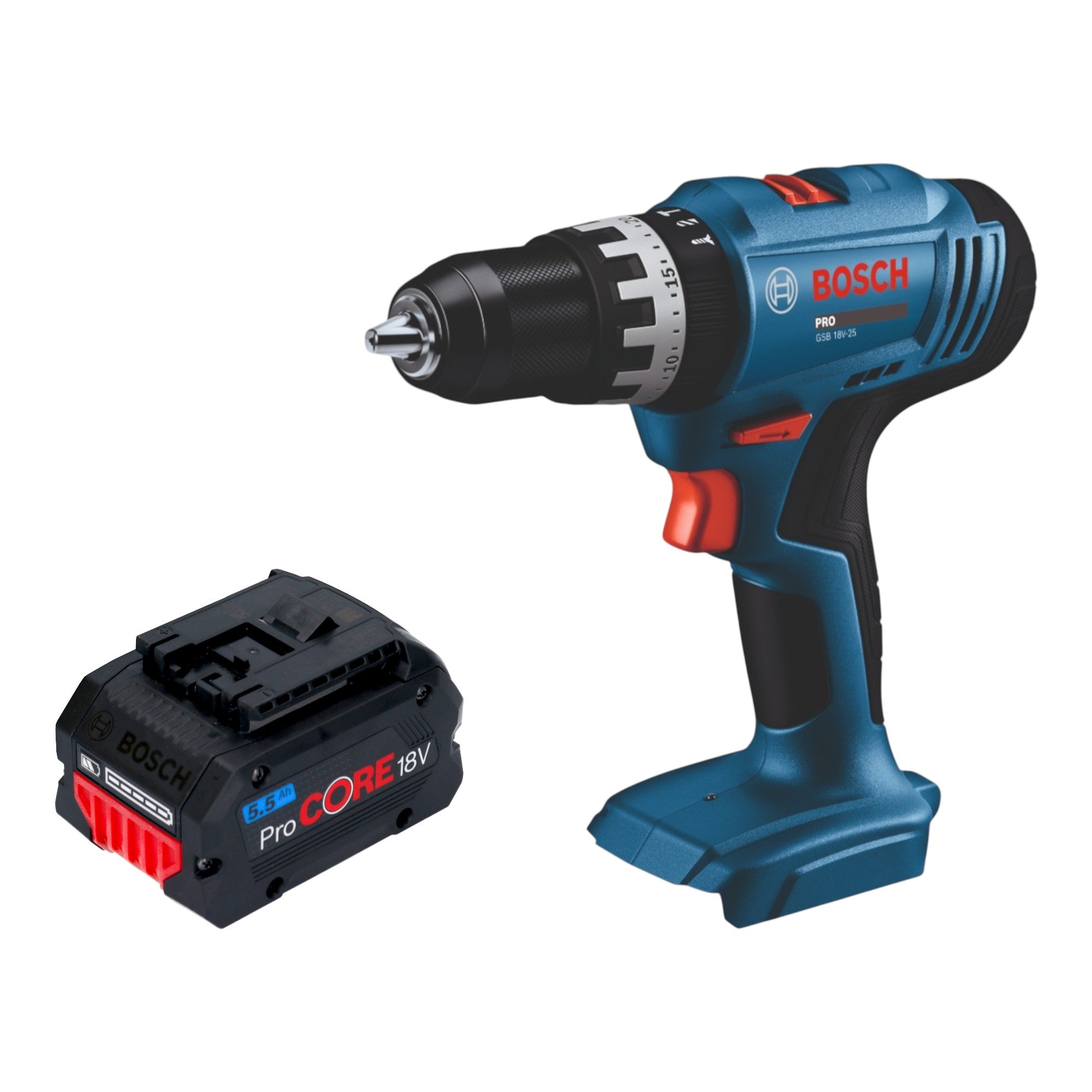 Bosch GSB 18V 25 Professional Akku Schlagbohrschrauber 18 V 56 Nm 1x ProCORE Akku 5 5 Ah ohne Ladegeraet 0 - toolbrothers