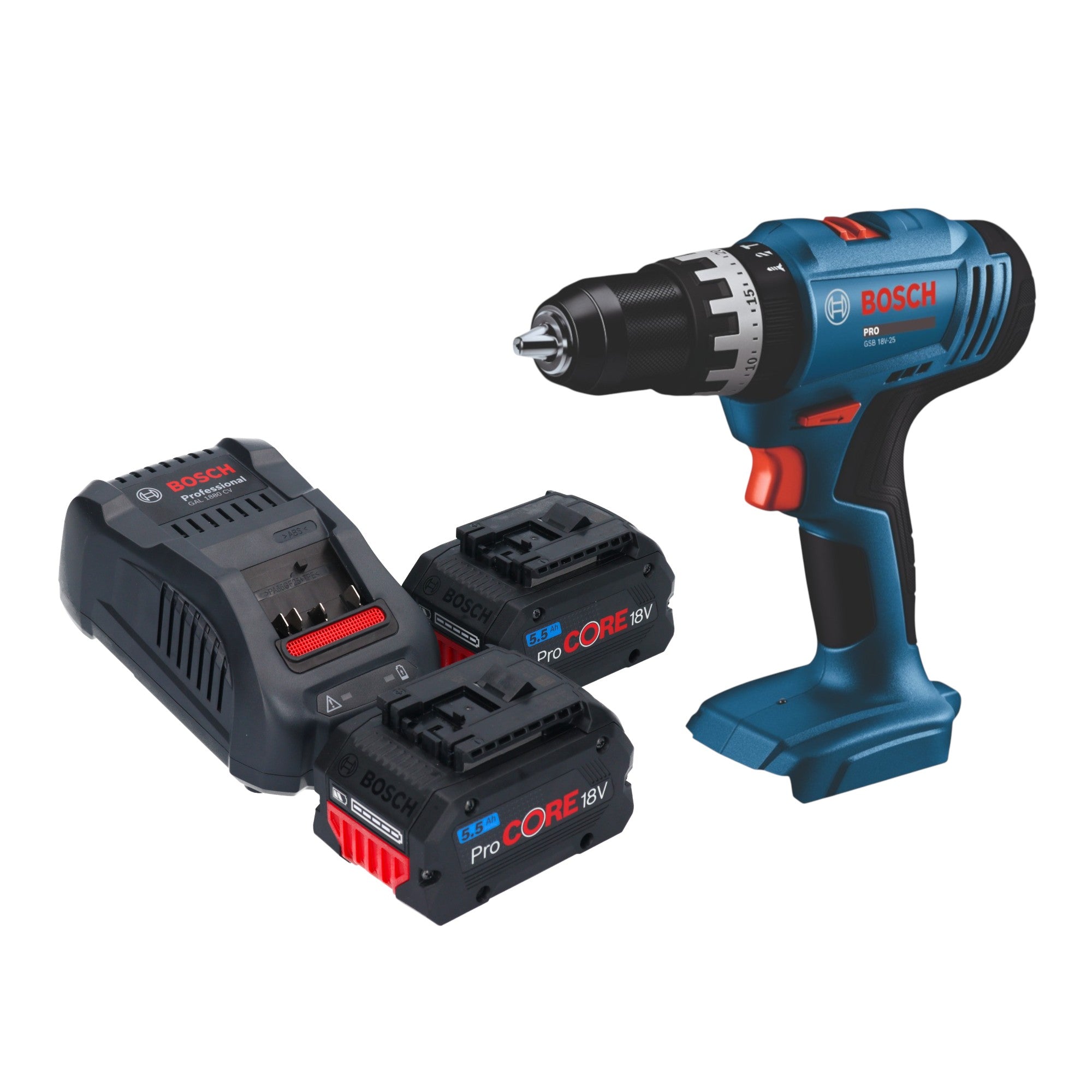 Bosch GSB 18V 25 Professional Akku Schlagbohrschrauber 18 V 56 Nm 2x ProCORE Akku 5 5 Ah Ladegeraet 0 - toolbrothers