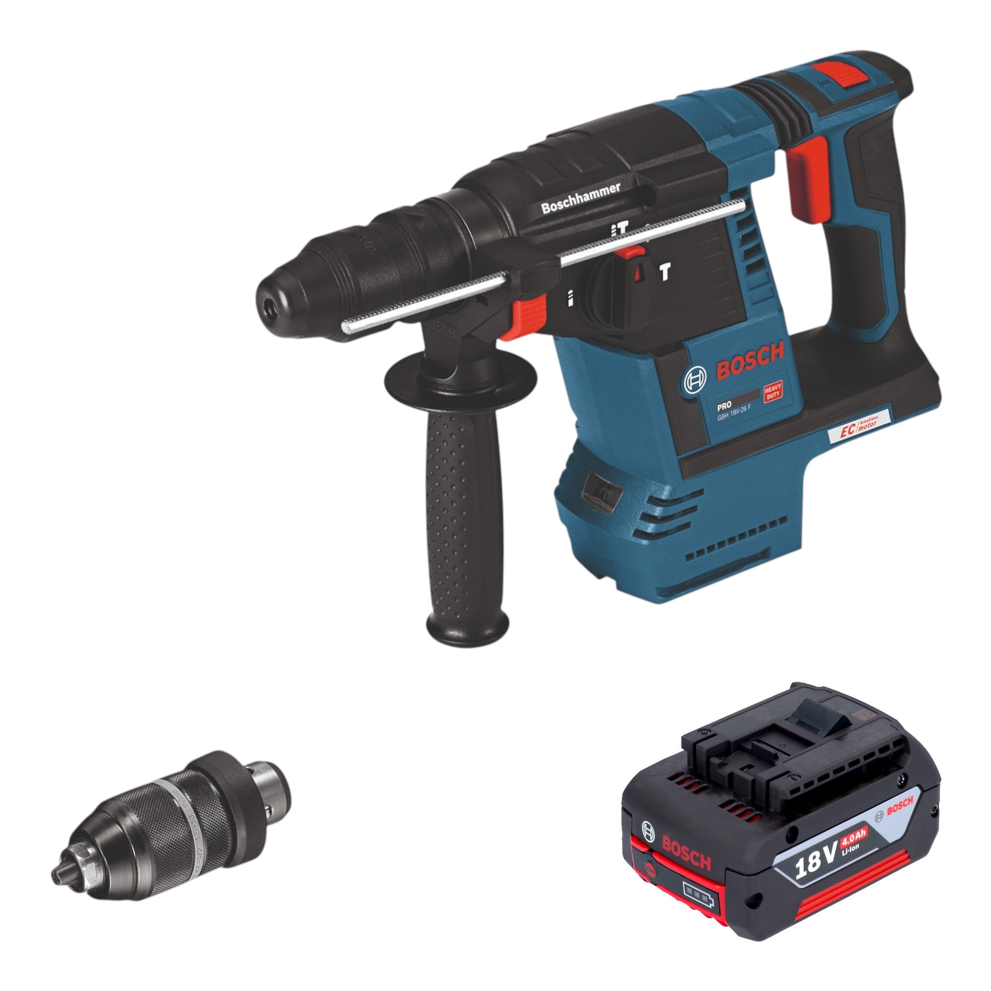 Bosch GBH 18V 26 F Professional Akku Bohrhammer 18 V 2 6 J SDS Plus 1x Akku 4 0 Ah ohne Ladegeraet 0 - toolbrothers
