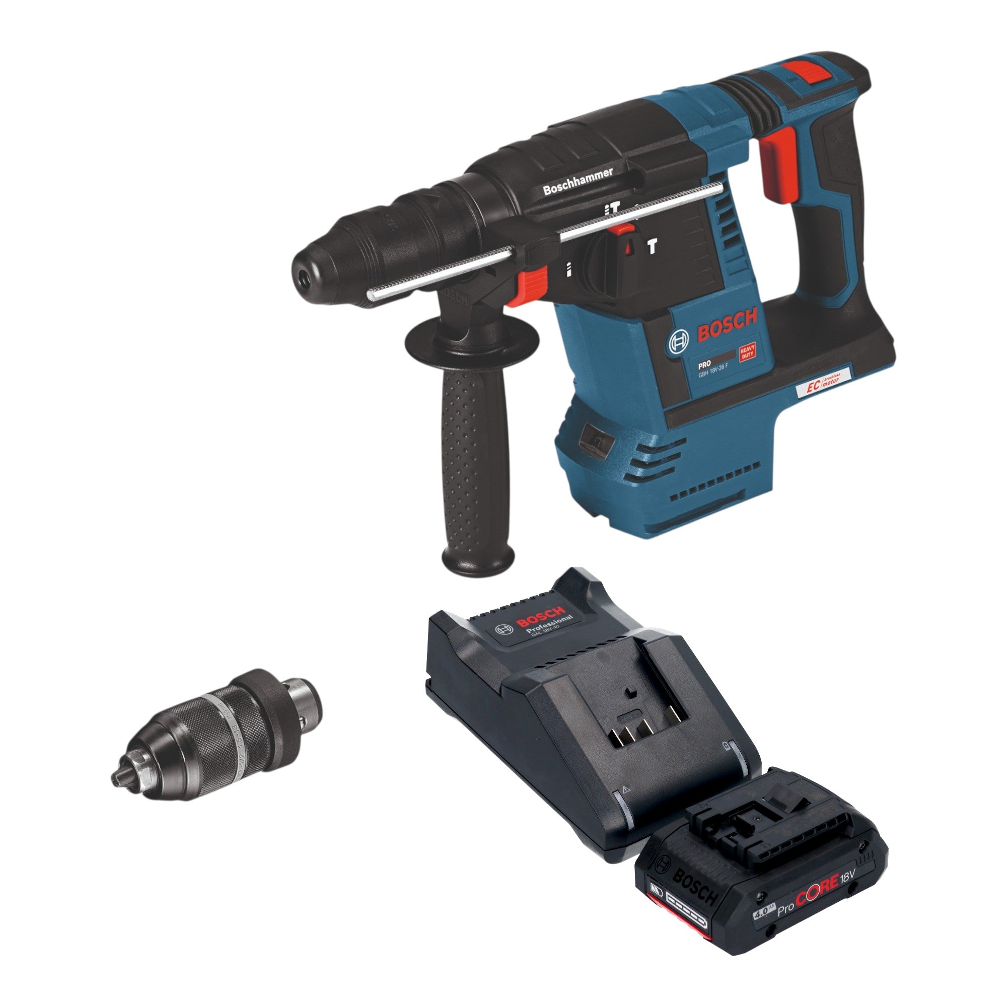 Bosch GBH 18V 26 F Professional Akku Bohrhammer 18 V 2 6 J SDS Plus 1x ProCORE Akku 4 0 Ah Ladegeraet 0 - toolbrothers