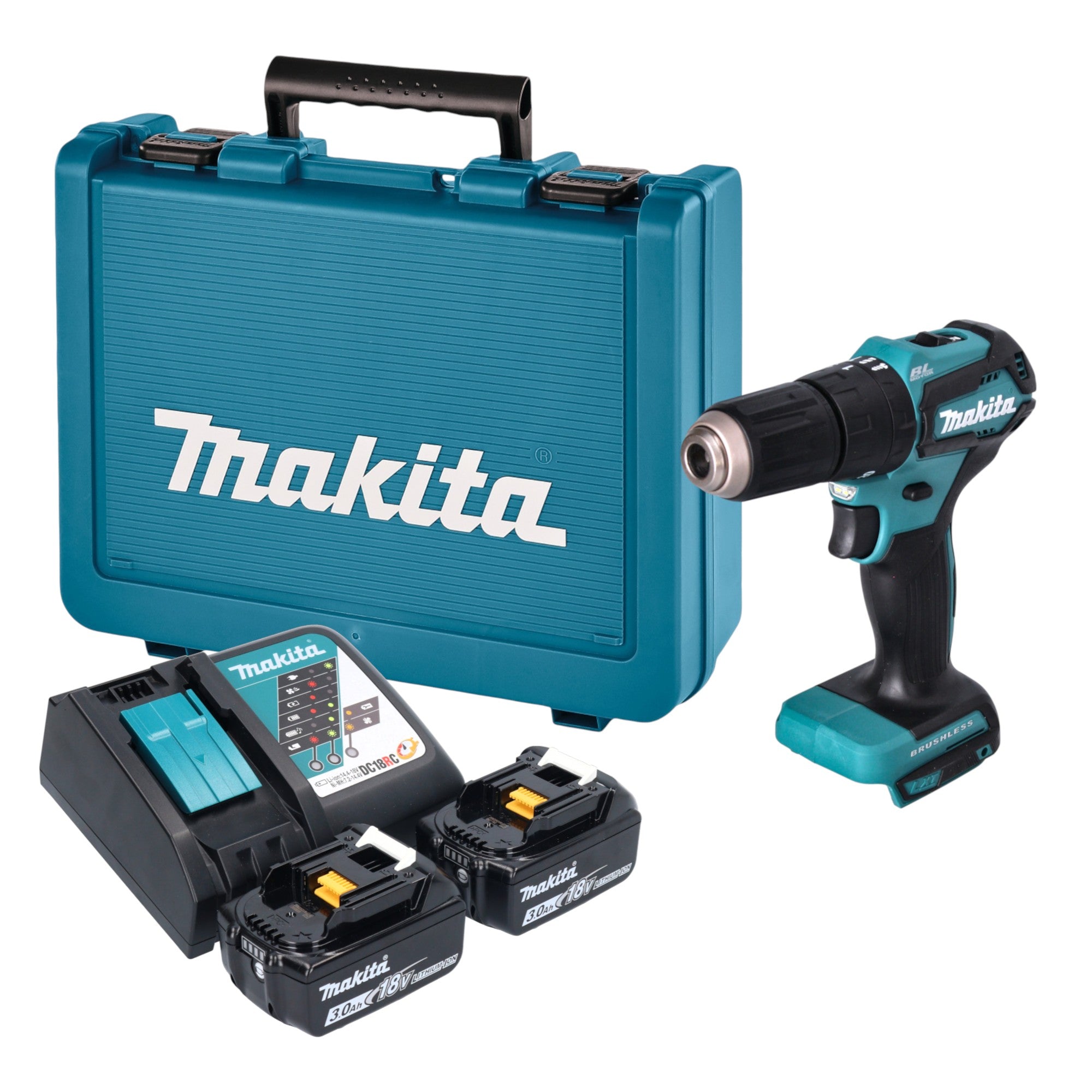 Makita DHP 483 RFE Akku Schlagbohrschrauber 18 V 40 Nm Brushless 2x Akku 3 0 Ah Ladegeraet Koffer 0 - toolbrothers
