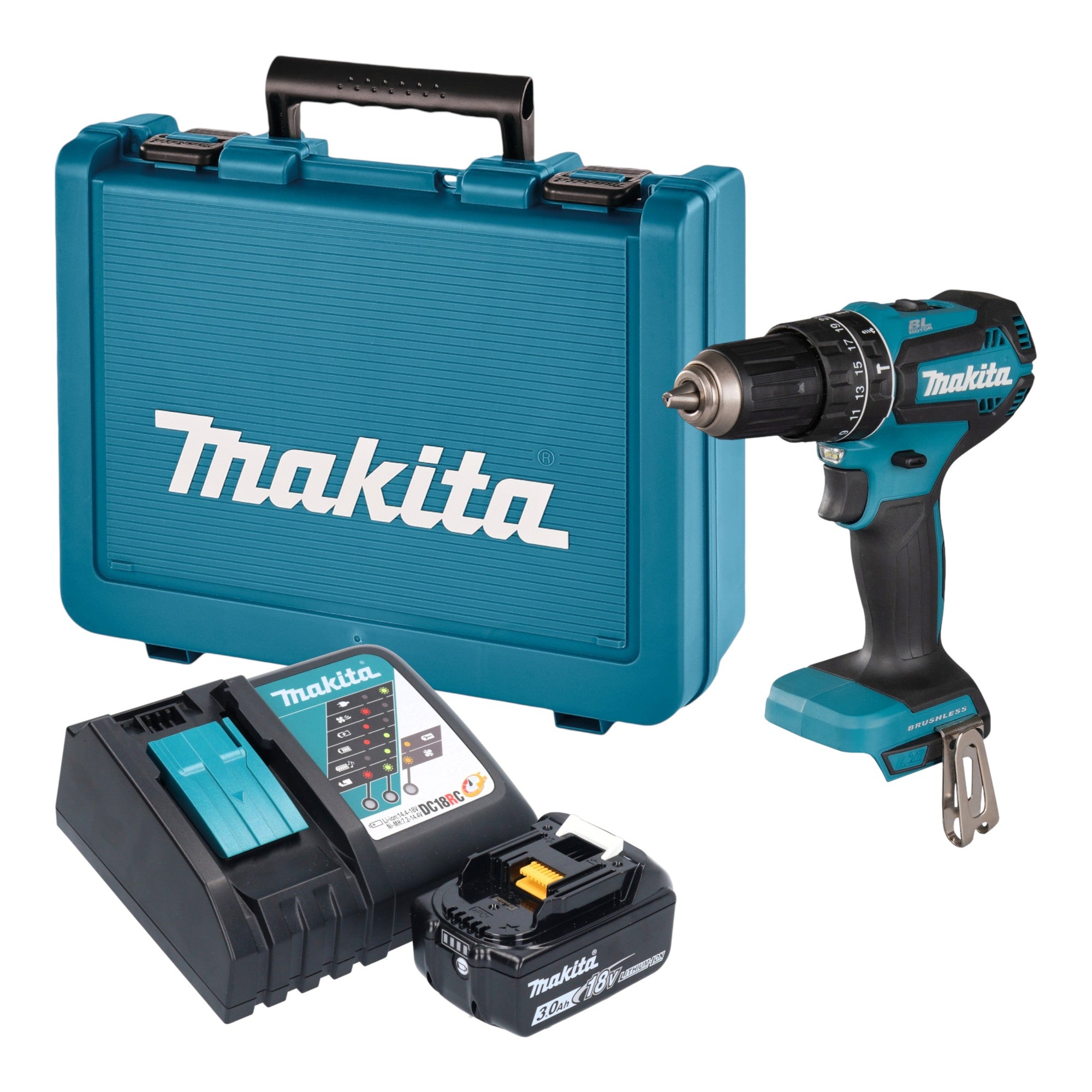 Makita DHP 485 RF1E Akku Schlagbohrschrauber 18 V 50 Nm Brushless 1x Akku 3 0 Ah Ladegeraet Koffer 0 - toolbrothers