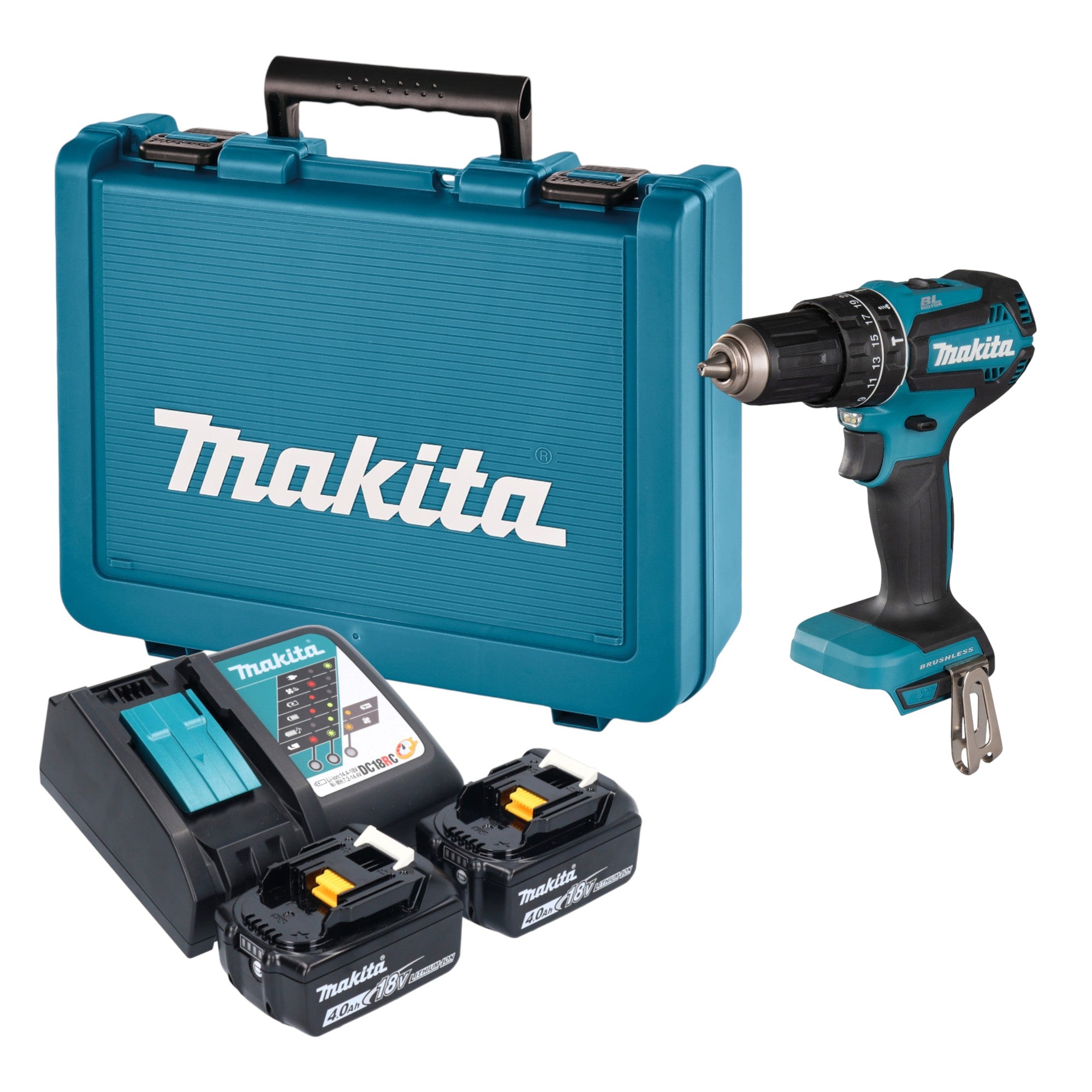 Makita DHP 485 RME Akku Schlagbohrschrauber 18 V 50 Nm Brushless 2x Akku 4 0 Ah Ladegeraet Koffer 0 - toolbrothers