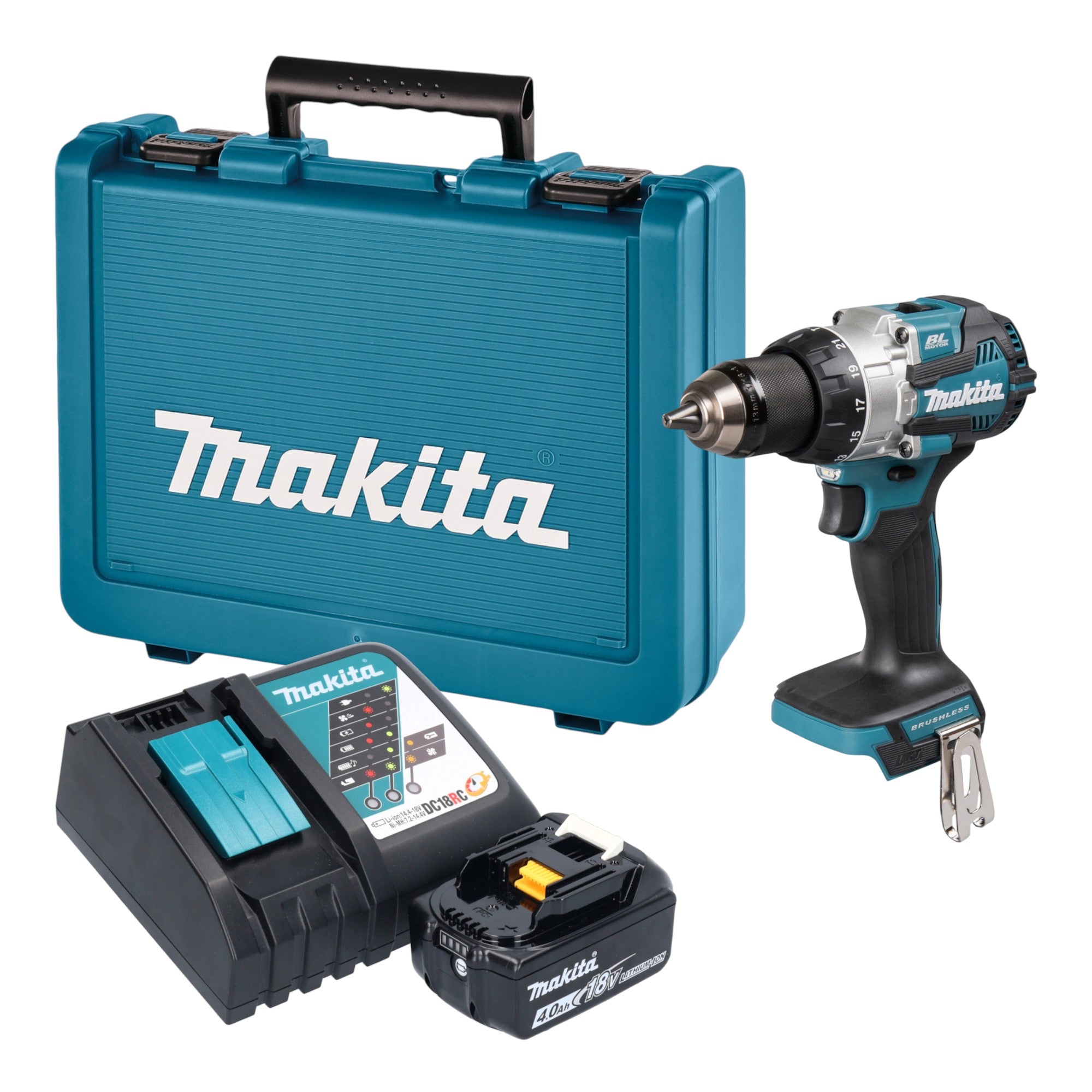 Makita DHP 489 RM1E Akku Schlagbohrschrauber 18 V 73 Nm Brushless 1x Akku 4 0 Ah Ladegeraet Koffer 0 - toolbrothers