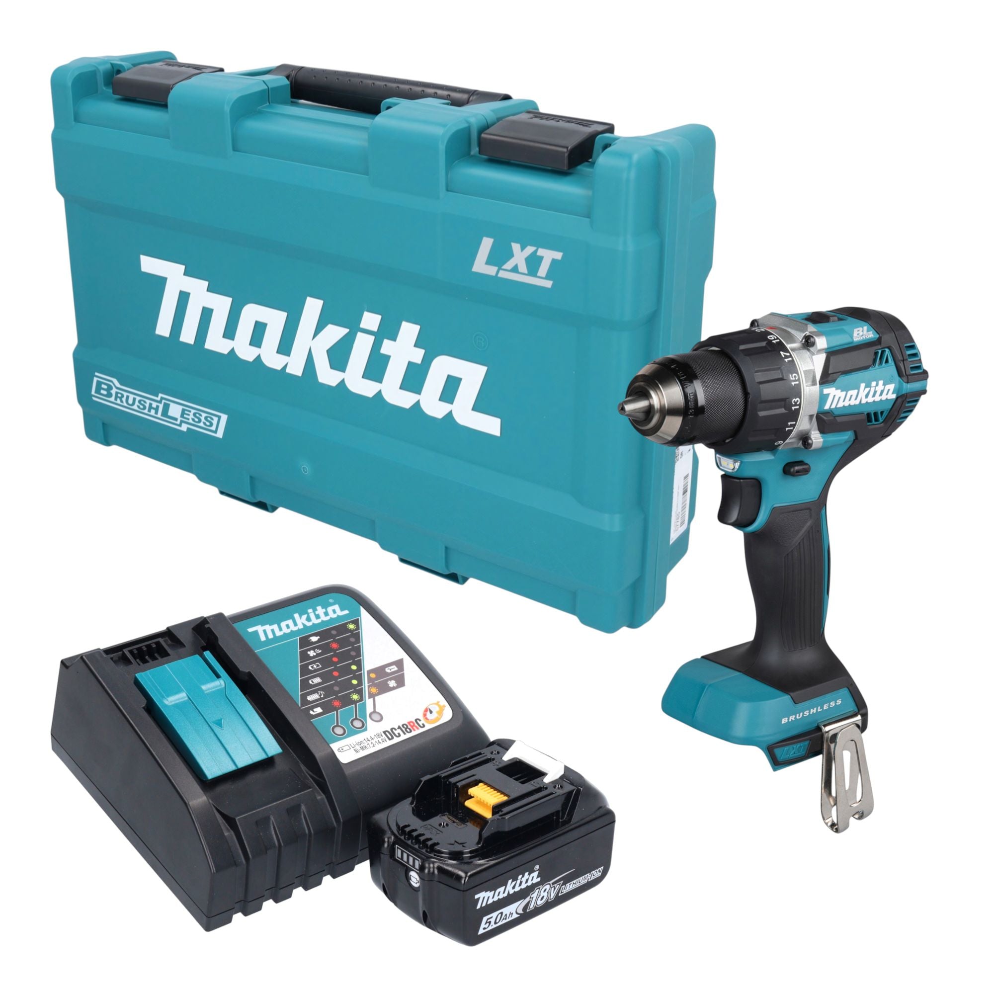 Makita DDF 484 RT1K Akku Bohrschrauber 18 V 54 Nm Brushless 1x Akku 5 0 Ah Ladegeraet Koffer 0 - toolbrothers