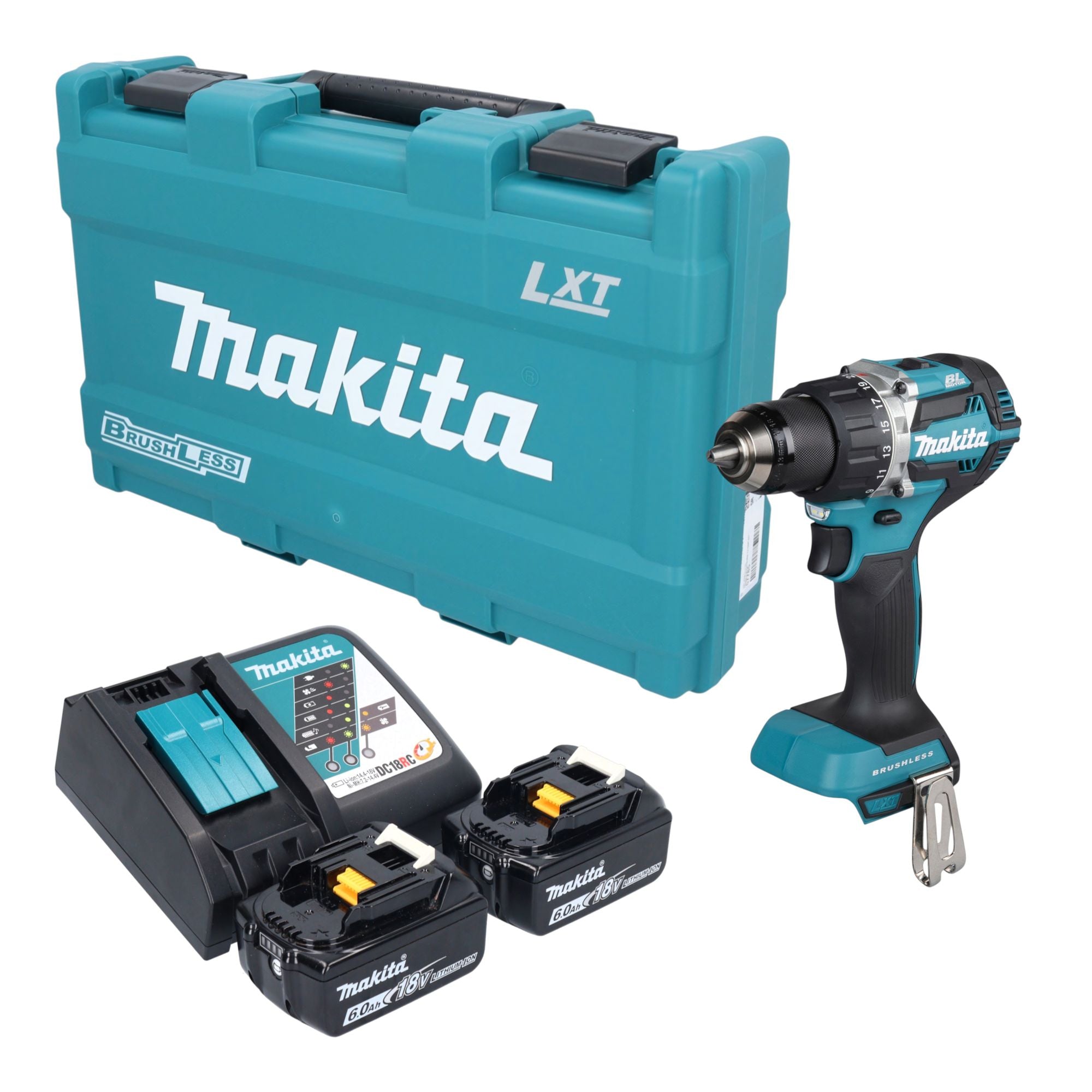 Makita DDF 484 RGK Akku Bohrschrauber 18 V 54 Nm Brushless 2x Akku 6 0 Ah Ladegeraet Koffer 0 - toolbrothers