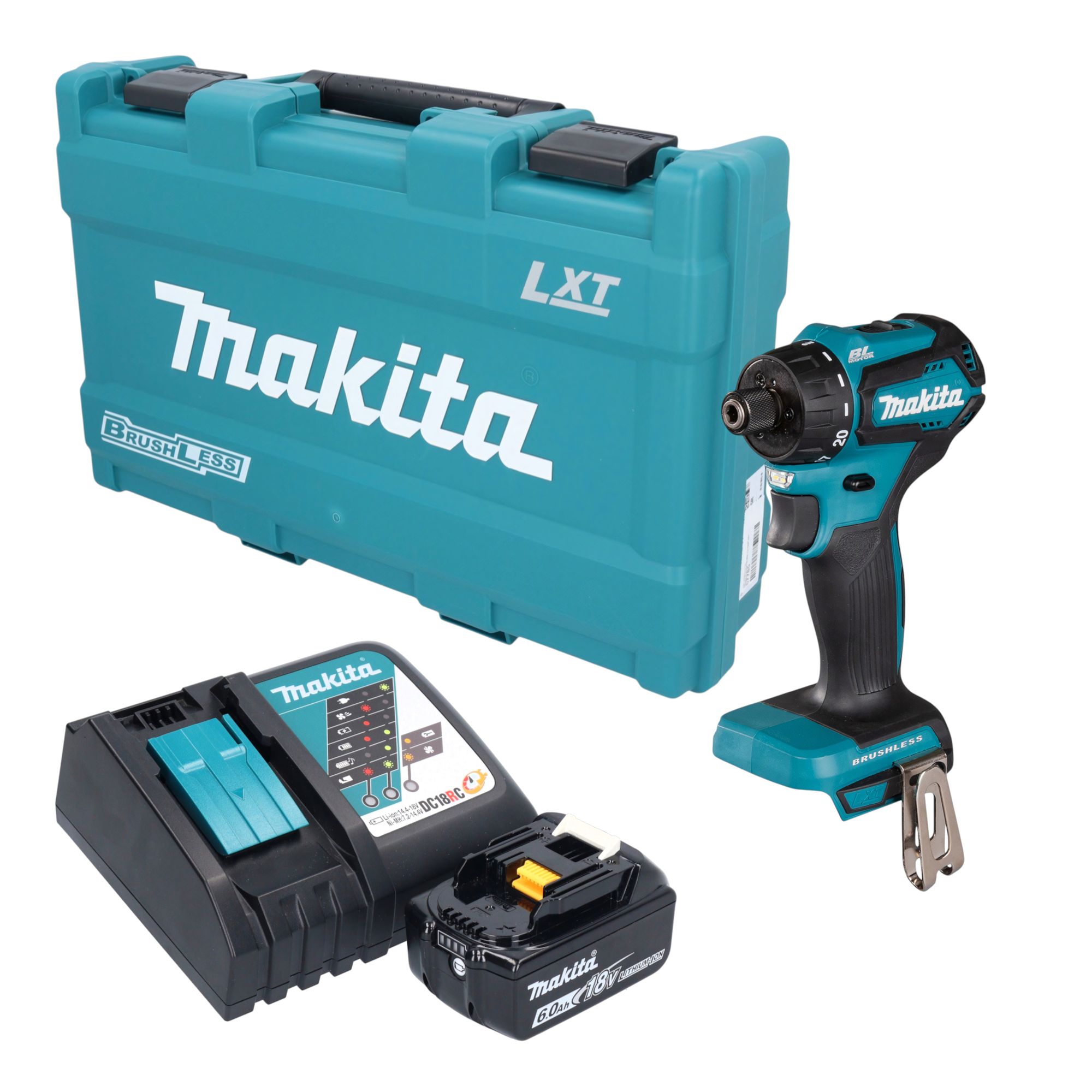 Makita DDF 083 RG1K Akku Bohrschrauber 18 V 40 Nm 1 4 Brushless 1x Akku 6 0 Ah Ladegeraet Koffer 0 - toolbrothers