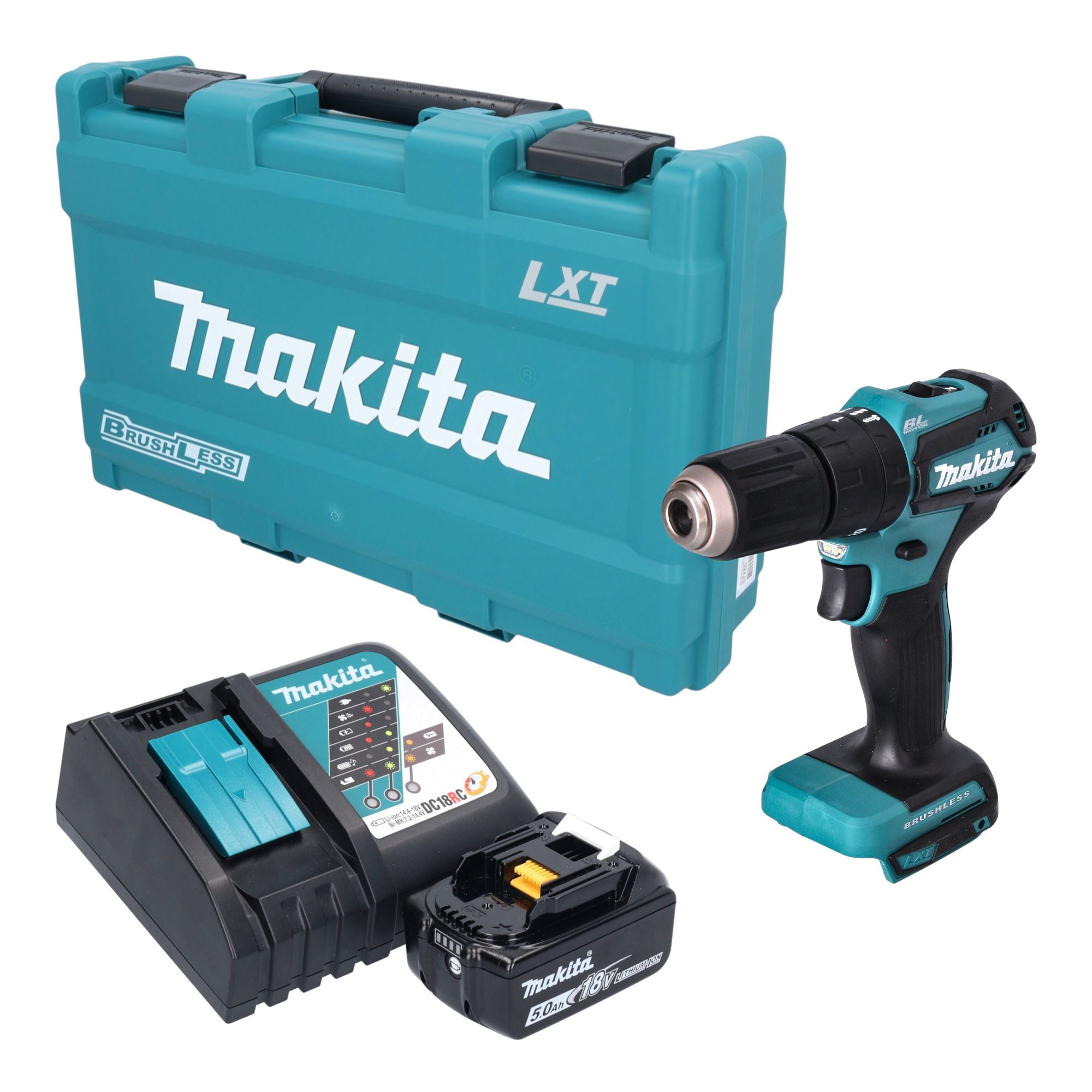 Makita DHP 483 RT1K Akku Schlagbohrschrauber 18 V 40 Nm Brushless 1x Akku 5 0 Ah Ladegeraet Koffer 0 - toolbrothers