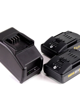 REMS Akku Set Power Pack 21,6V (22V max) mit 2x Akku 2,5Ah + Ladegerät 90W ( 571585 ) - Toolbrothers