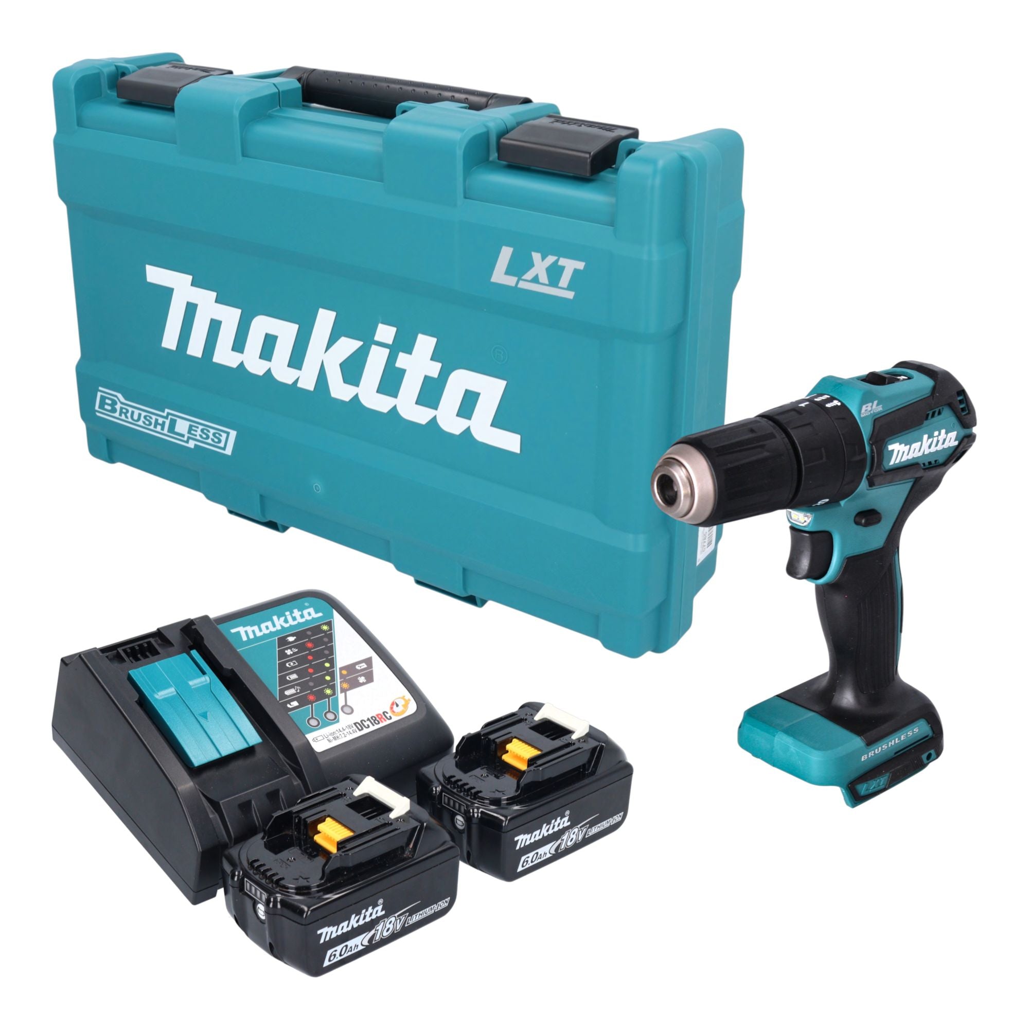 Makita DHP 483 RGK Akku Schlagbohrschrauber 18 V 40 Nm Brushless 2x Akku 6 0 Ah Ladegeraet Koffer 0 - toolbrothers