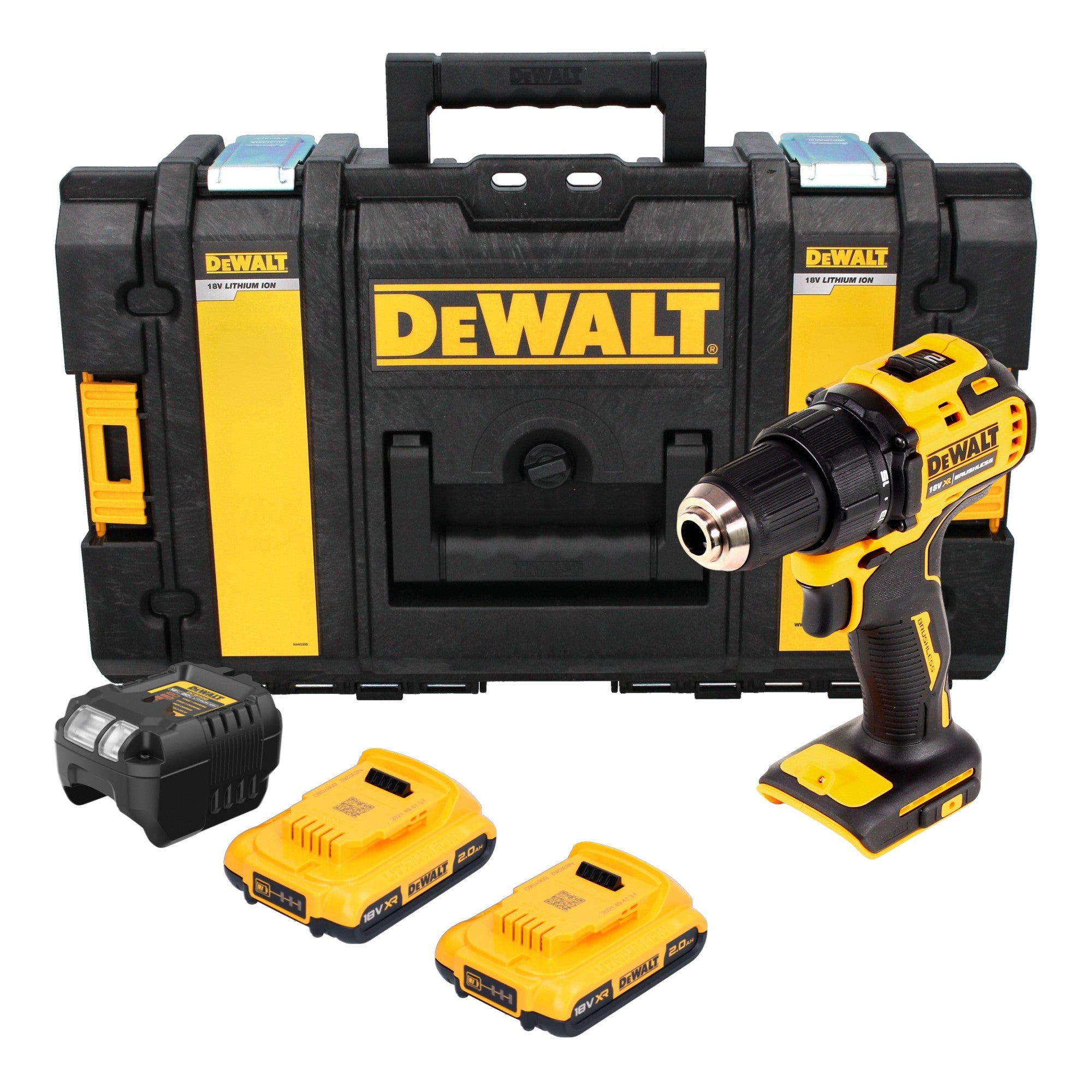 DeWalt DCD 708 D2 Akku Bohrschrauber 18 V 65 Nm Brushless 2x Akku 2 0 Ah Ladegeraet Tough Box 0 - toolbrothers