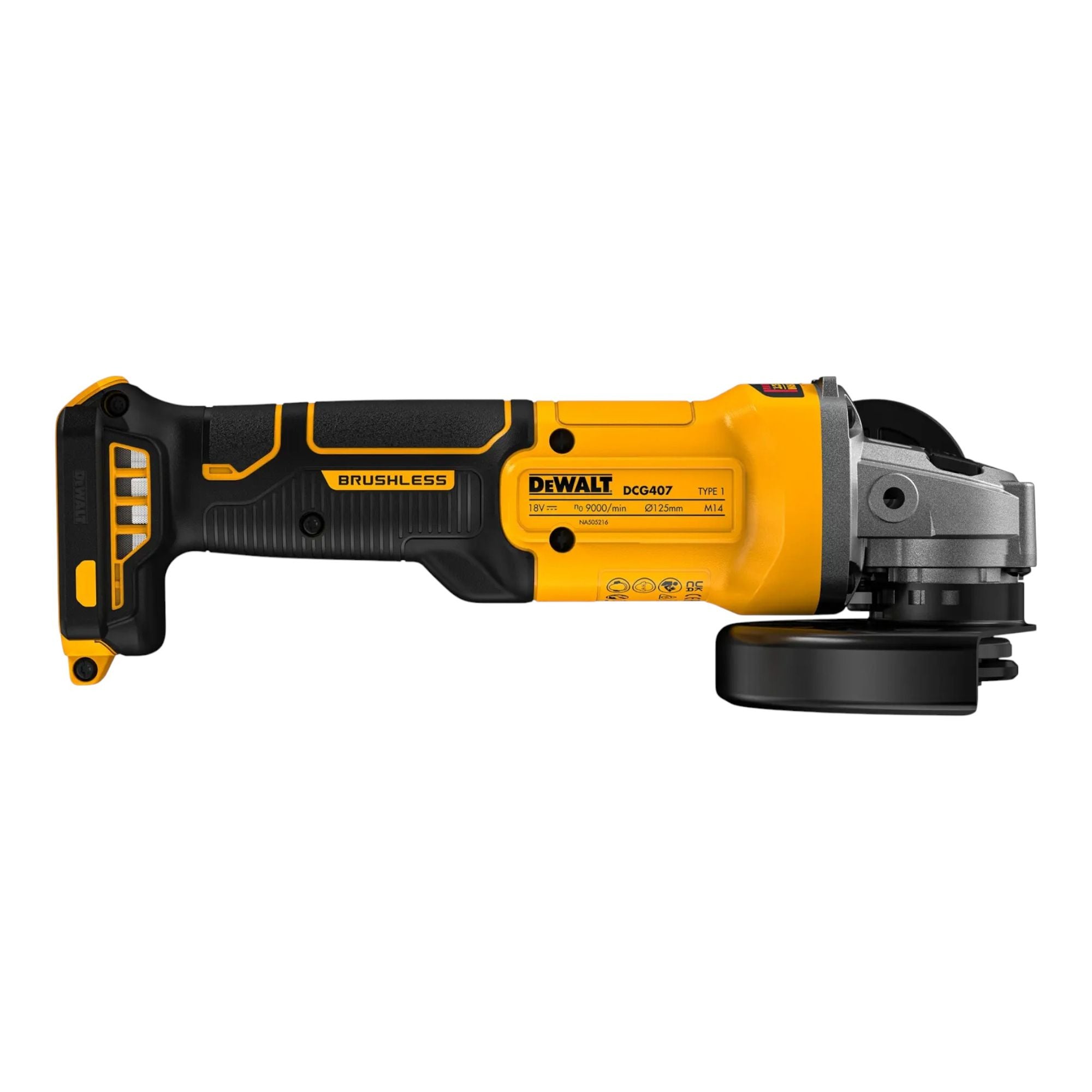DeWalt DCG 407 N Akku Winkelschleifer 18 V 125 mm Brushless Solo ohne Akku ohne Ladegeraet 1 - toolbrothers