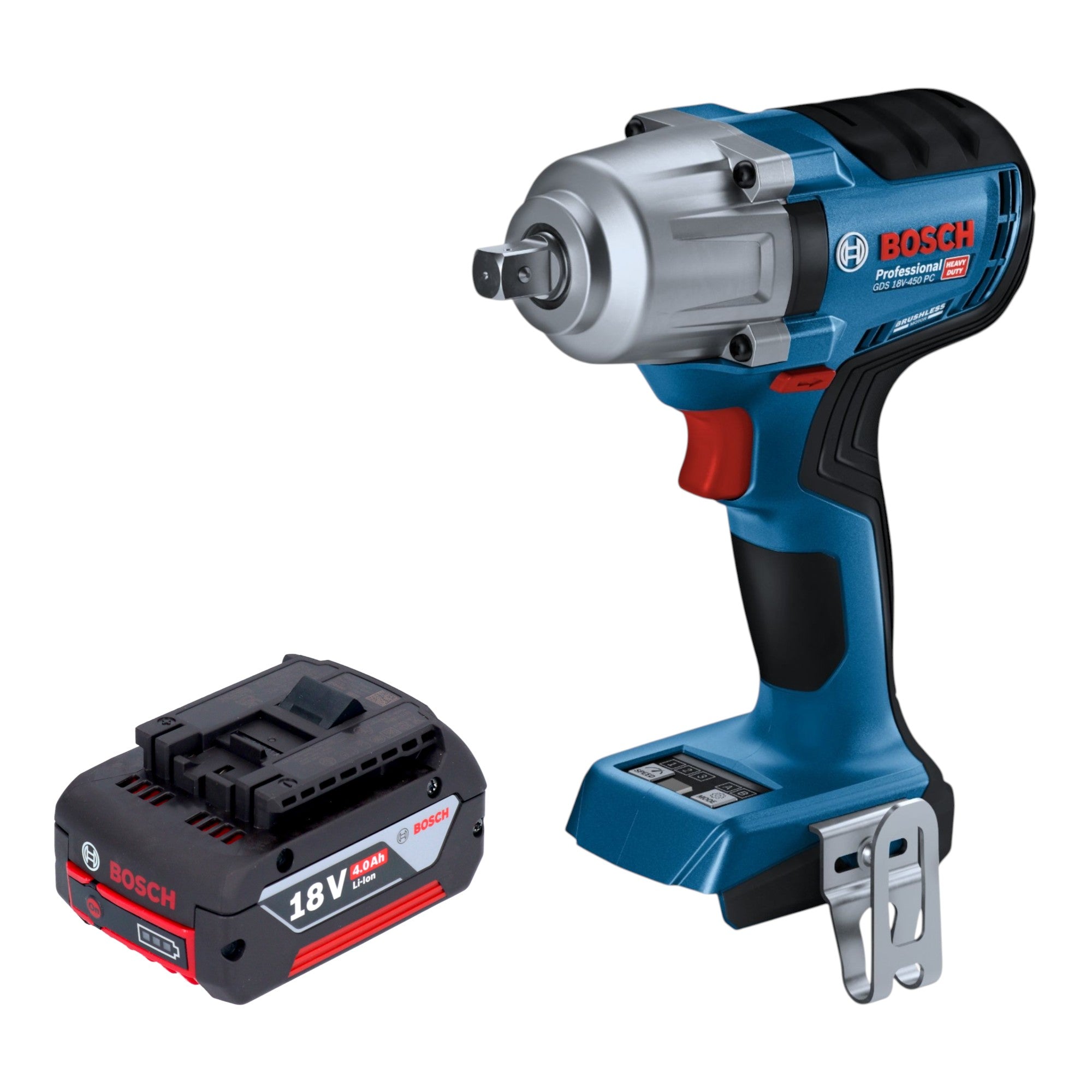Bosch GDS 18V 450 PC Professional Akku Schlagschrauber 18 V 450 Nm 1 2 Brushless 1x Akku 4 0 Ah ohne Ladegeraet 0 - toolbrothers