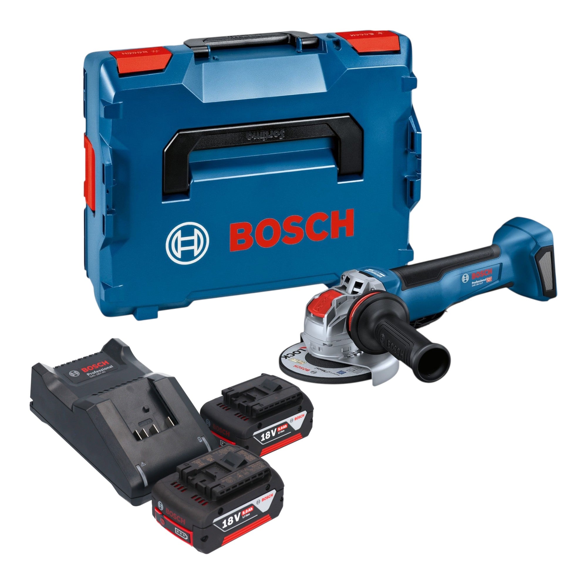 Bosch GWX 18V 10 P Professional Akku Winkelschleifer 18 V 125 mm X LOCK Brushless 2x Akku 5 0 Ah Ladegeraet L Boxx 0 - toolbrothers