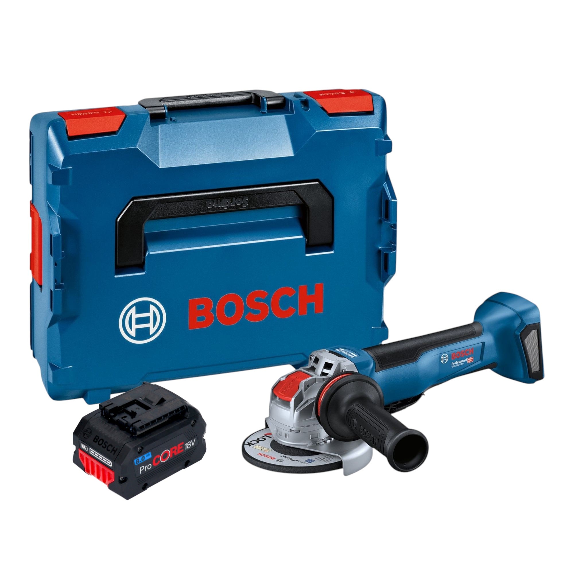 Bosch GWX 18V 10 P Professional Akku Winkelschleifer 18 V 125 mm X LOCK Brushless 1x ProCORE Akku 8 0 Ah L Boxx ohne Ladegeraet 0 - toolbrothers