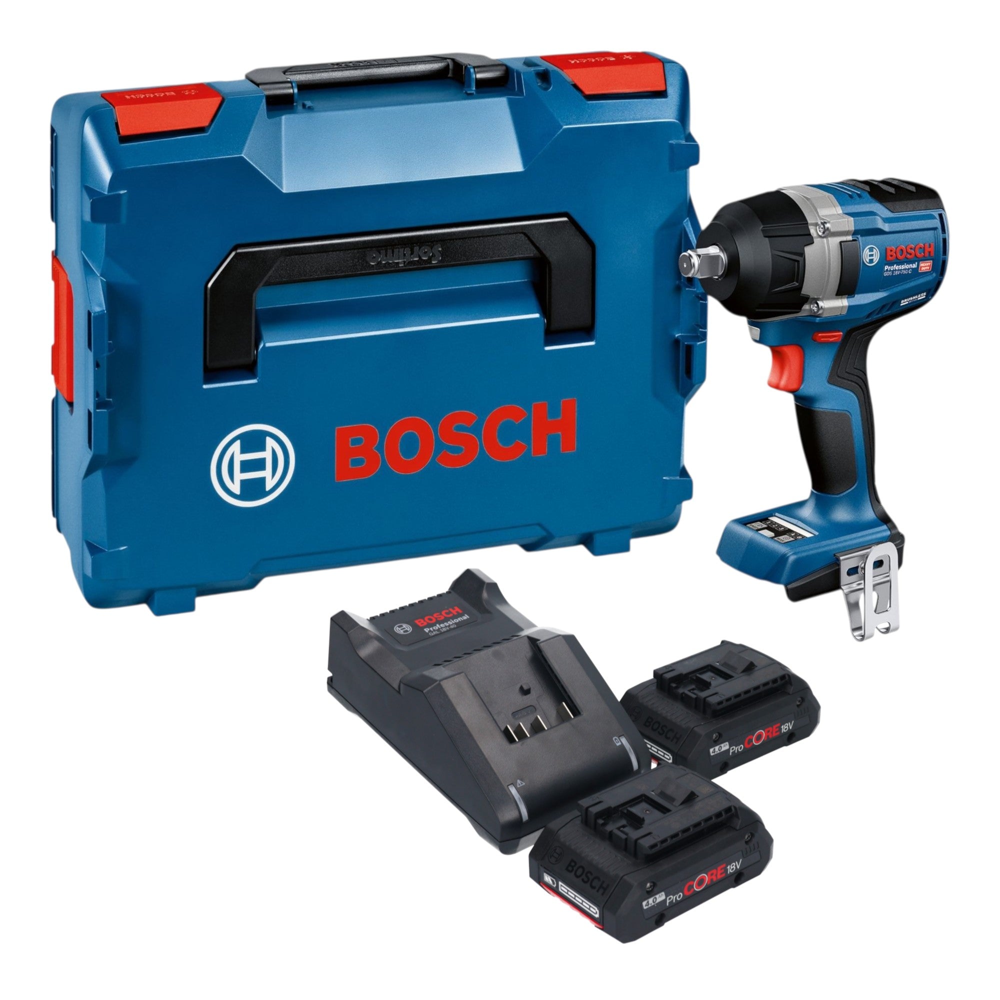 Bosch GDS 18V 750 C Akku Schlagschrauber 18 V 750 Nm 1 2 Brushless 2x ProCORE Akku 4 0 Ah Ladegeraet L Boxx 0 - toolbrothers