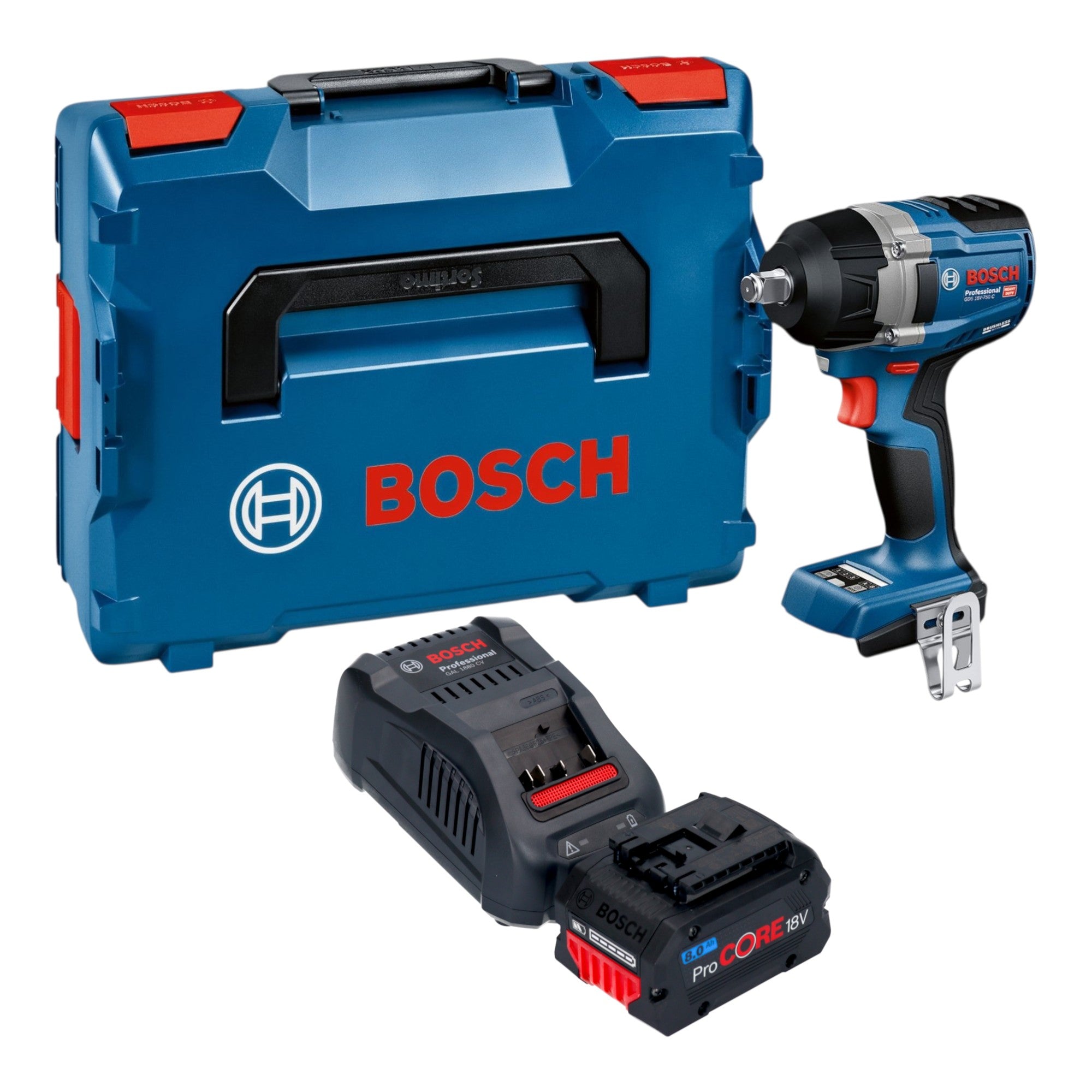 Bosch GDS 18V 750 C Akku Schlagschrauber 18 V 750 Nm 1 2 Brushless 1x ProCORE Akku 8 0 Ah Ladegeraet L Boxx 0 - toolbrothers