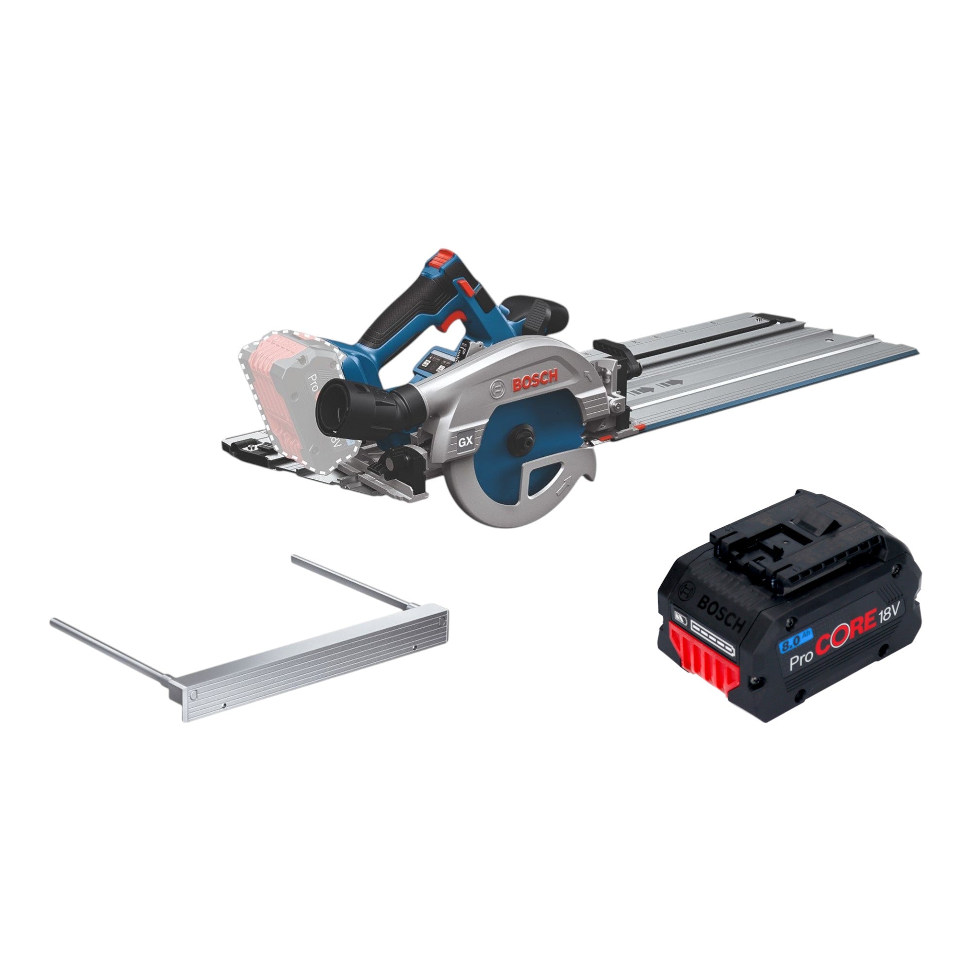 Bosch GKS 18V 57 2 GX Professional Akku Kreissaege 18 V 165 mm Brushless 1x ProCORE Akku 8 0 Ah Kappschiene ohne Ladegeraet 0 - toolbrothers