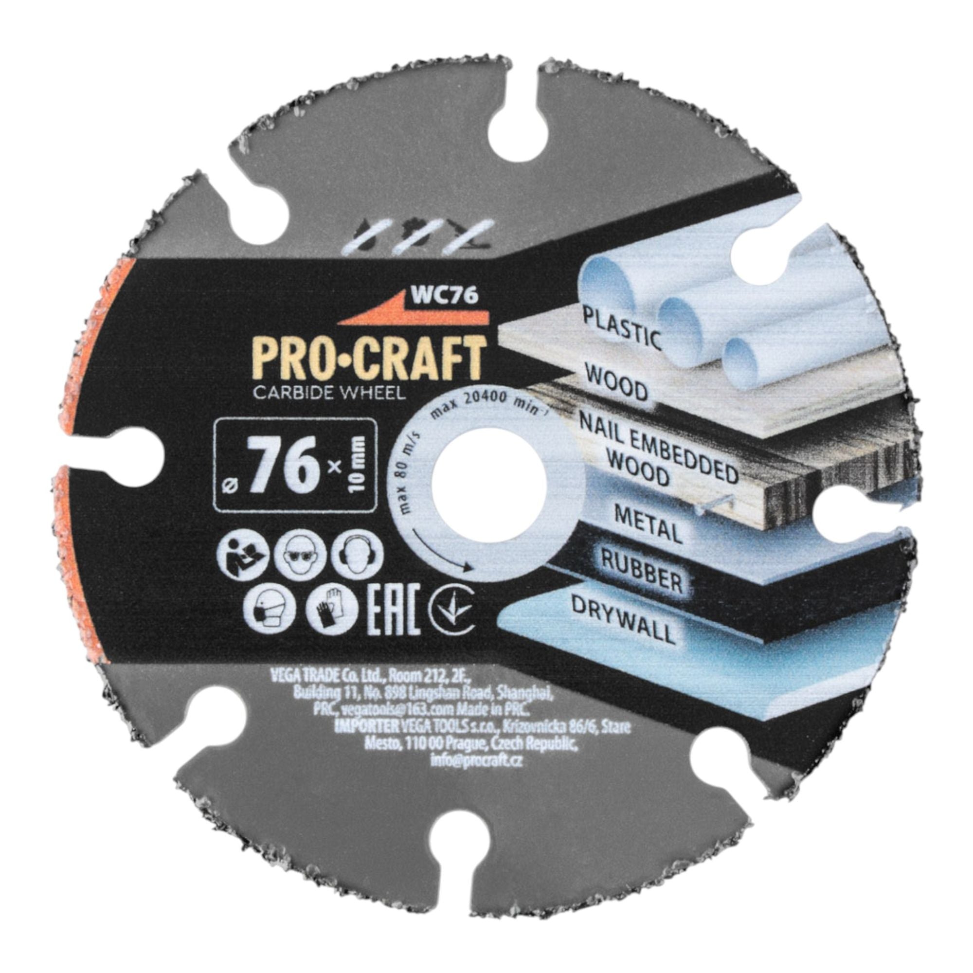 Procraft WC76 Hartmetall Trennscheibe 76 x 10 mm  1 - toolbrothers