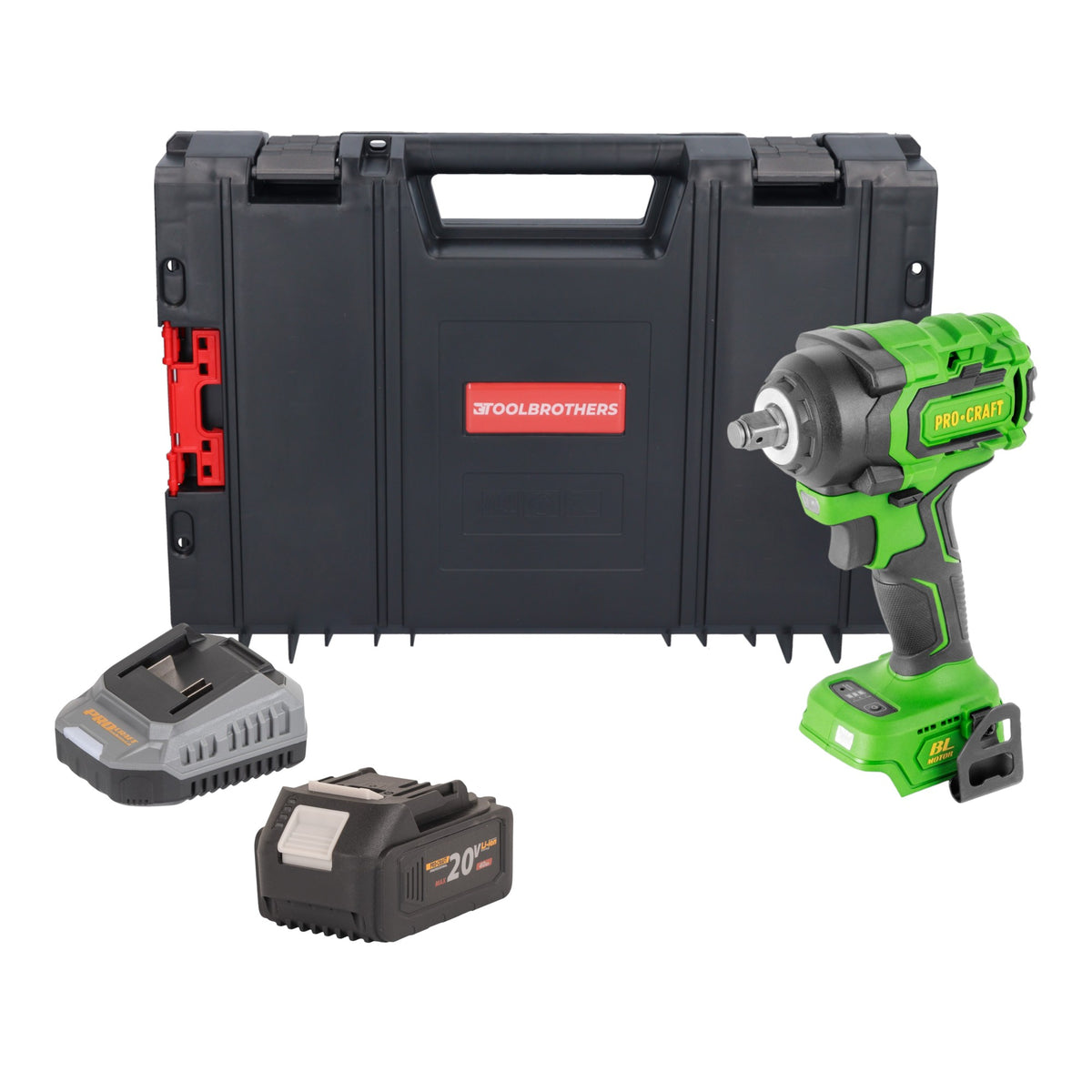 Atornillador de impacto a batería Procraft PWA18bb 20 V 550 Nm 1/2" sin escobillas Solo - sin batería, sin cargador