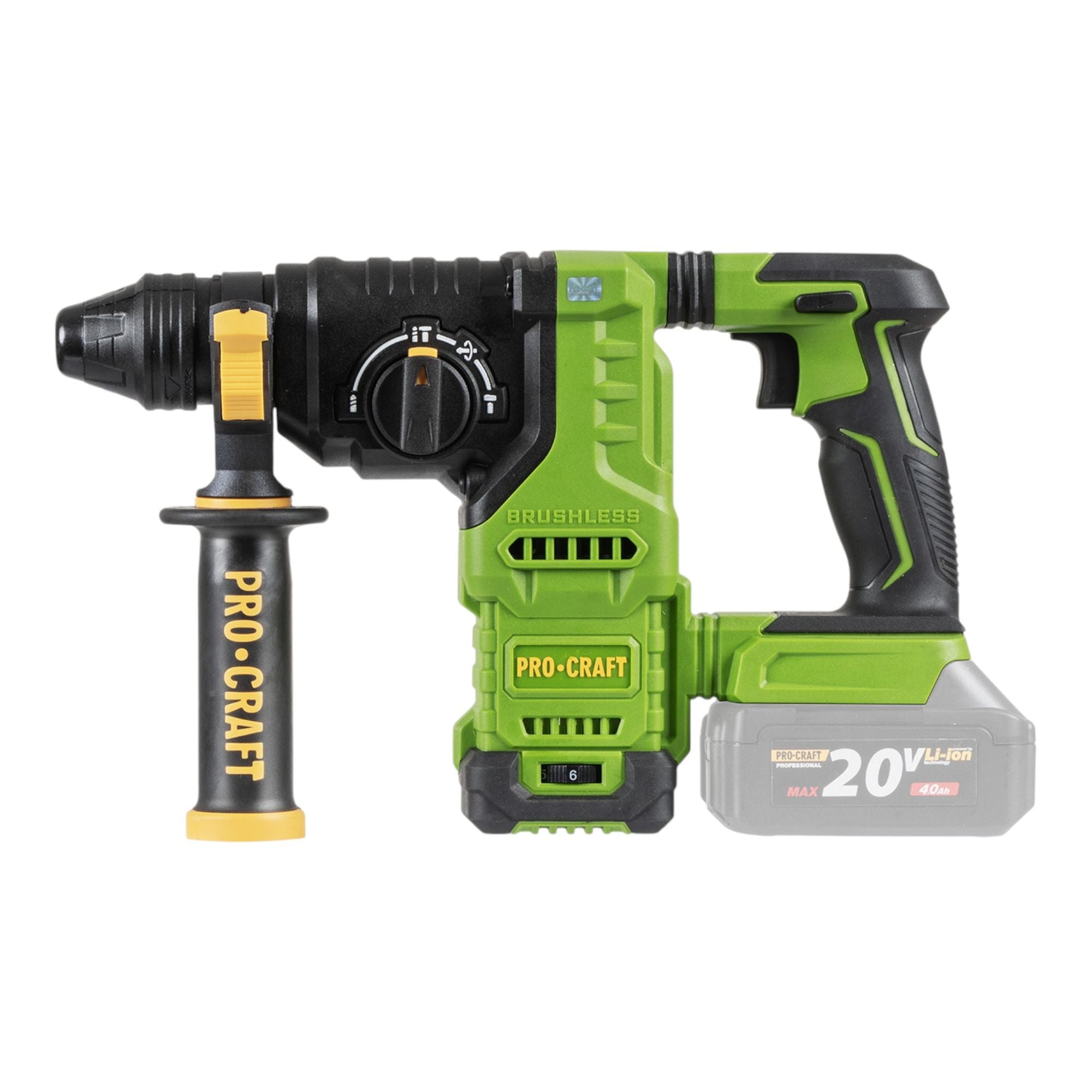 Procraft PHA30bb Akku Bohrhammer 20 V 2 8 J SDS plus Brushless 1x Akku 4 0 Ah RHINO Toolcase ohne Ladegeraet 2 - toolbrothers