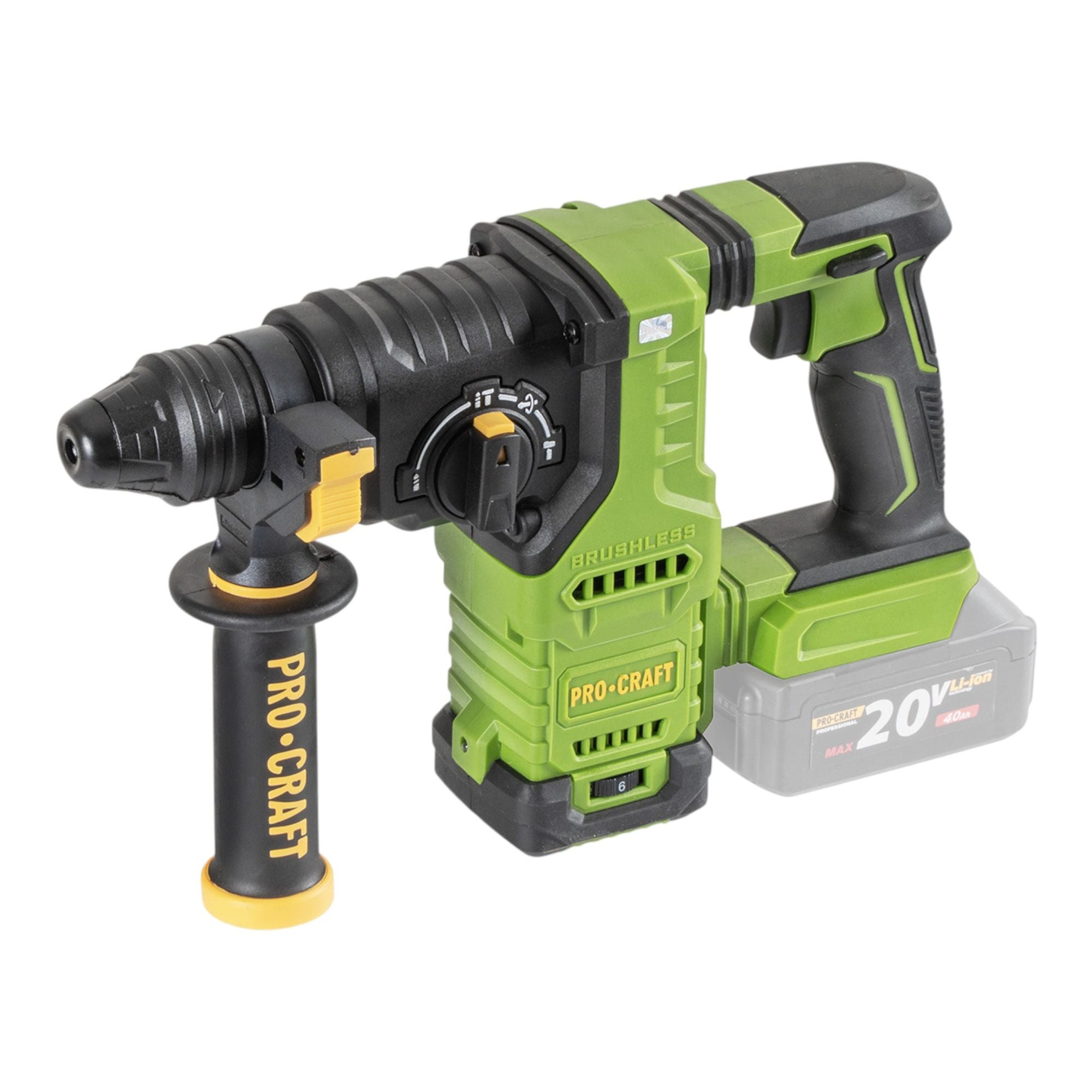 Procraft PHA30bb Akku Bohrhammer 20 V 2 8 J SDS plus Brushless 2x Akku 4 0 Ah Ladegeraet RHINO Toolcase 1 - toolbrothers