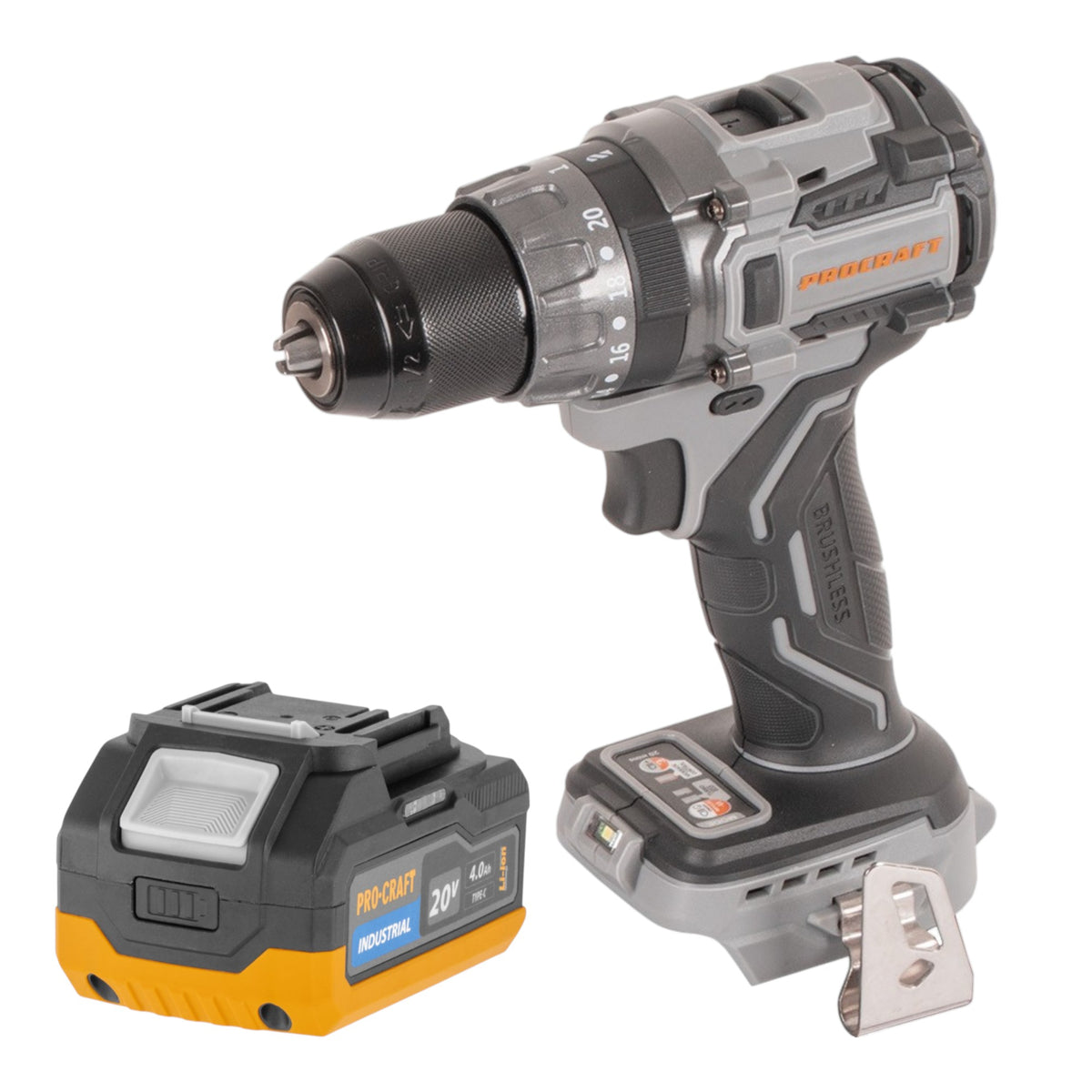 Procraft Industrial CD20Abb Taladro atornillador de impacto a batería 20 V 85 Nm Solo - sin batería, sin cargador