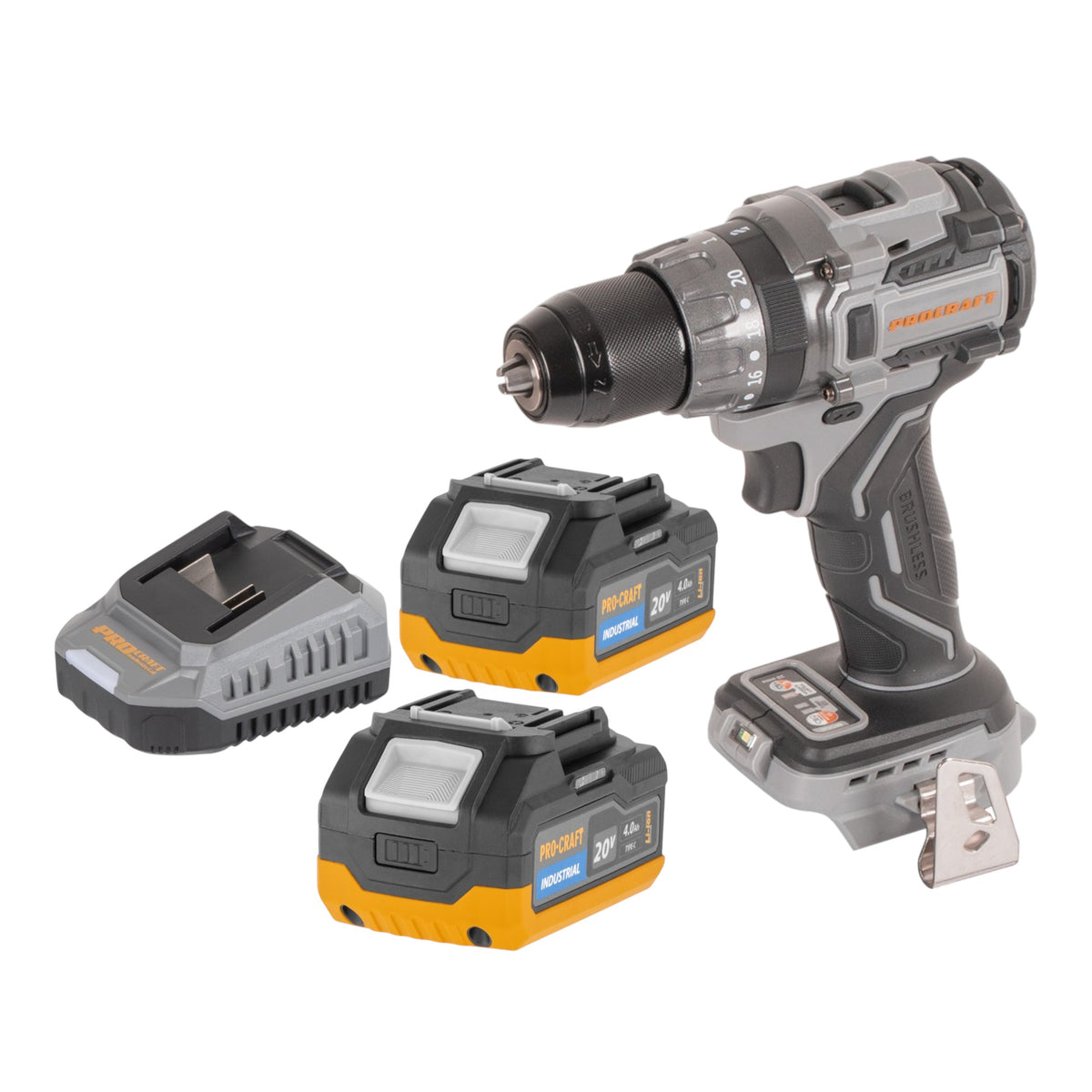 Procraft Industrial CD20Abb Taladro atornillador de impacto a batería 20 V 85 Nm Solo - sin batería, sin cargador