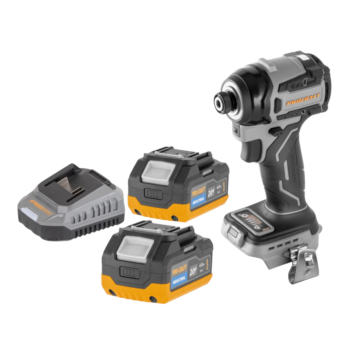 Procraft ID20Abb Atornillador de impacto a batería 20 V 180 Nm 1/4" Solo - sin batería, sin cargador